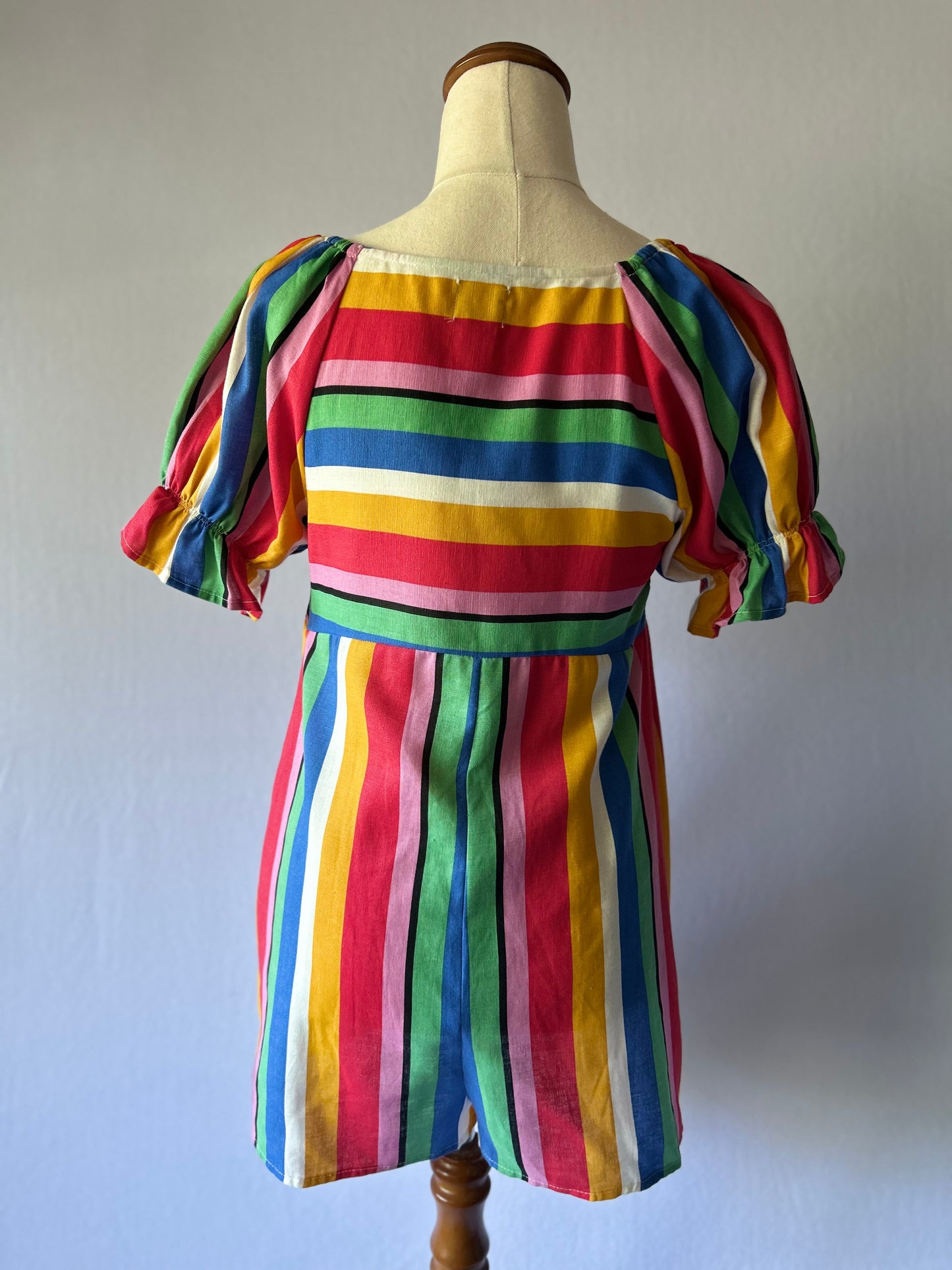 Colorful Cotton-Linen Playsuit – Size US 4 / EUR 36 / UK 8