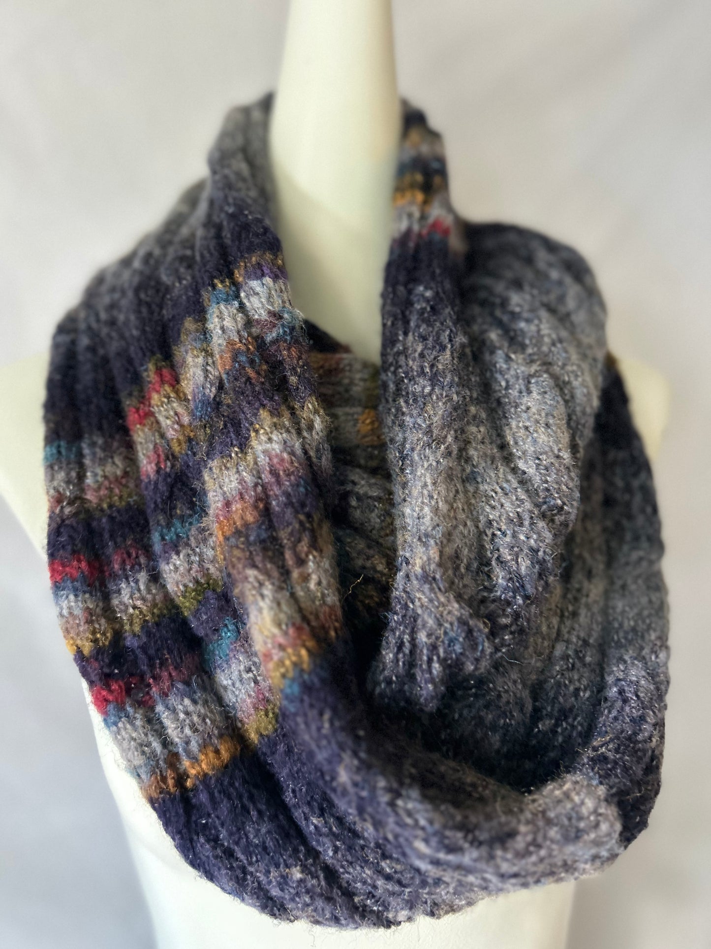 Textured Multi-Tonal Infinity Circle Scarf