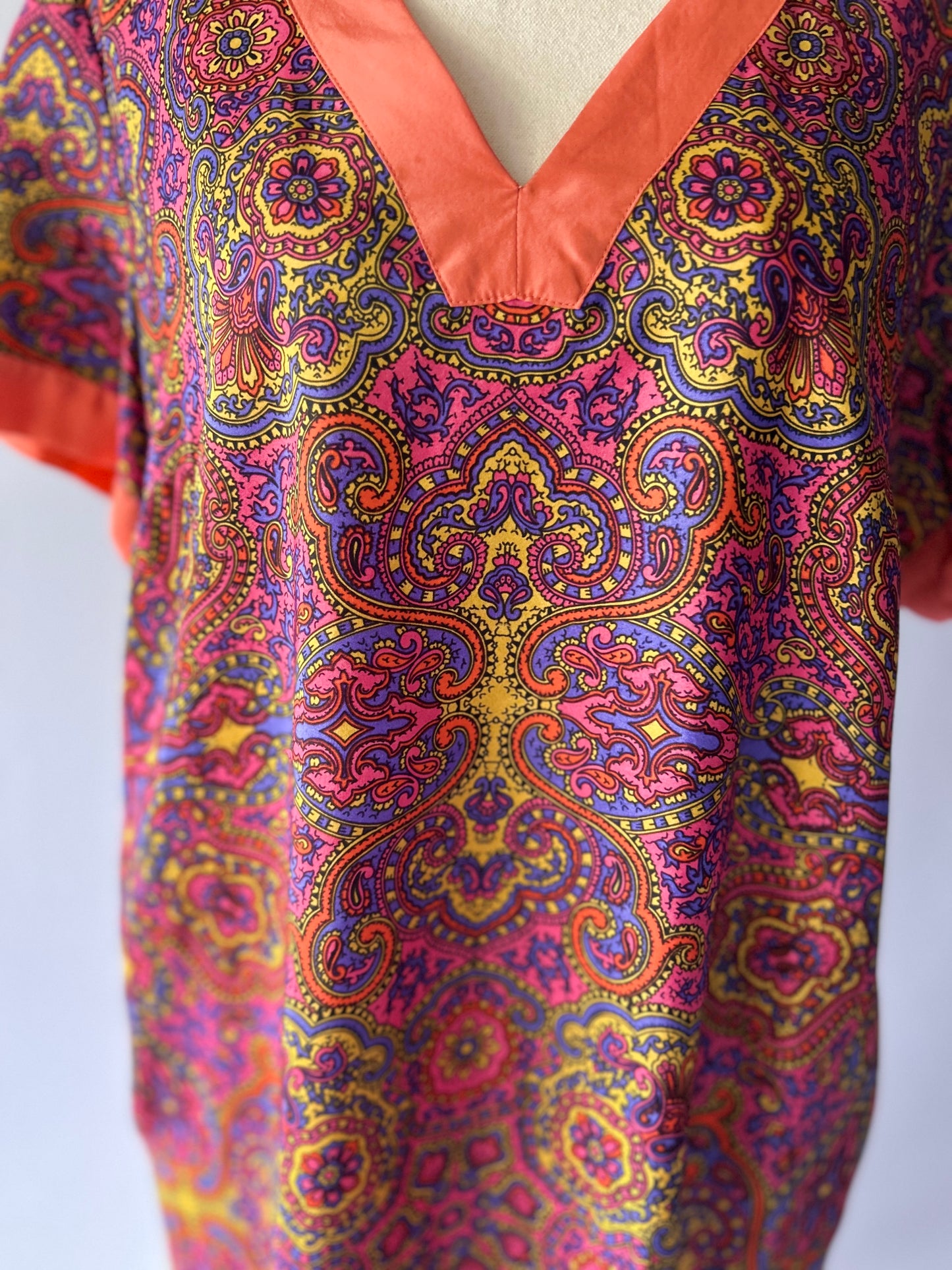 Luxurious 100% Silk Paisley Print Tunic Dress