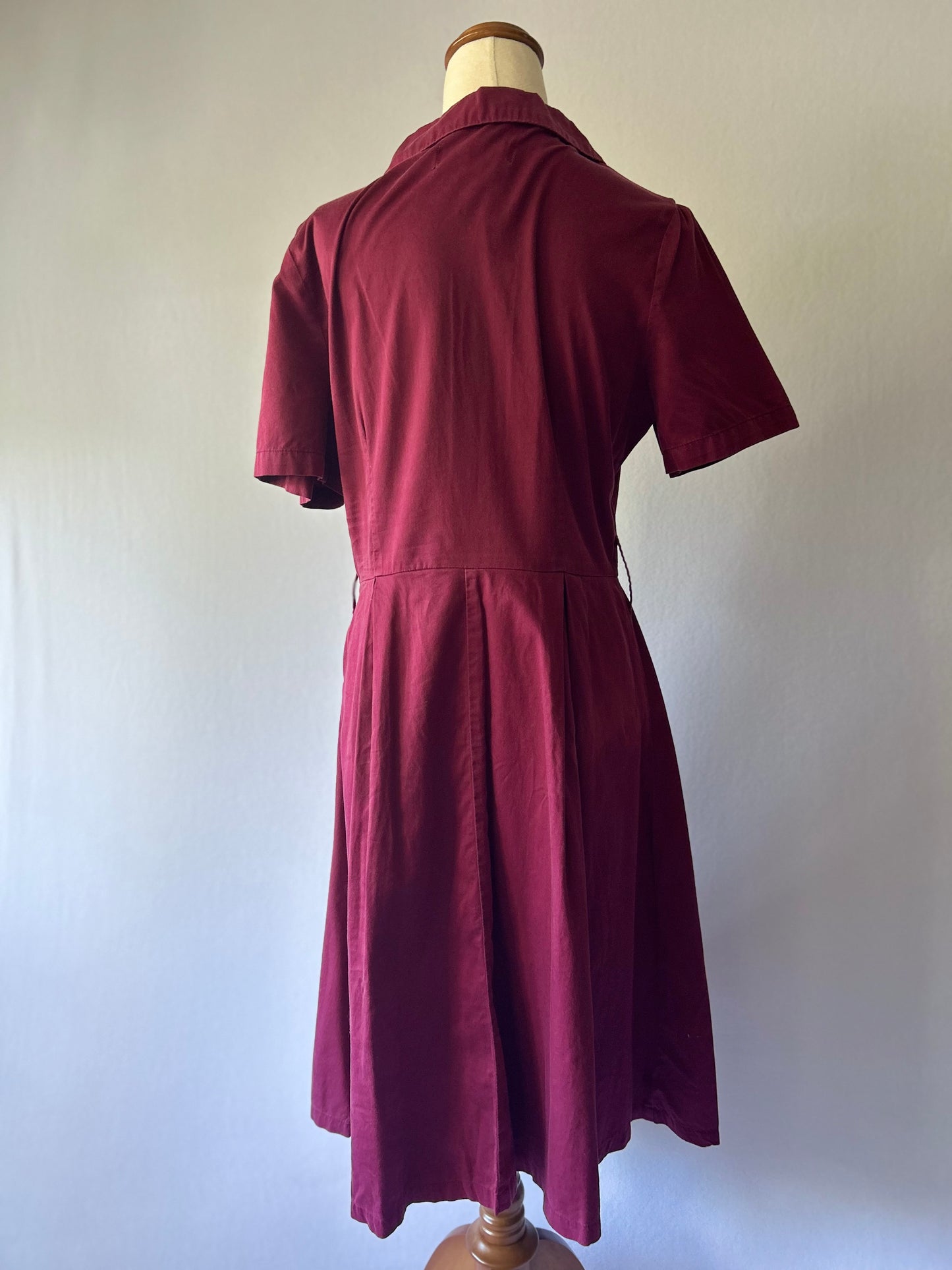 Princess Highway Berry Wine Cotton Button-Down Dress - Size 10