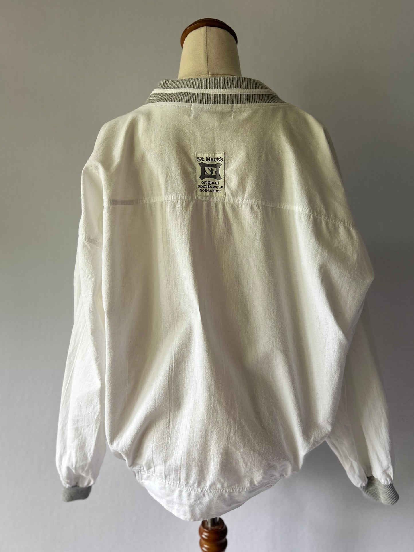 Vintage-Style Cotton Varsity Bomber Jacket - Size M