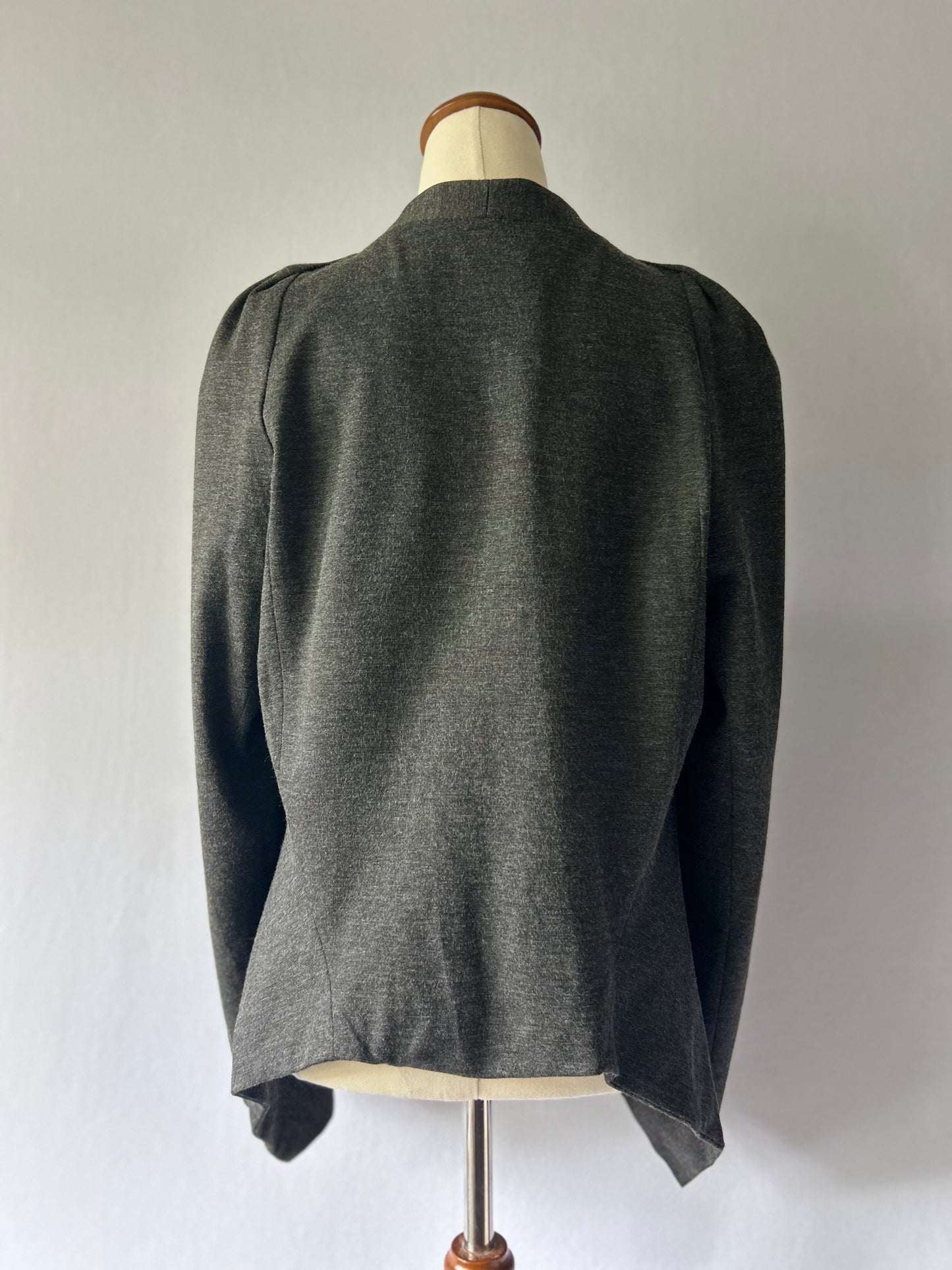 Carla Zampatti Australia Grey Ponte Knit Waterfall Blazer | Size 14