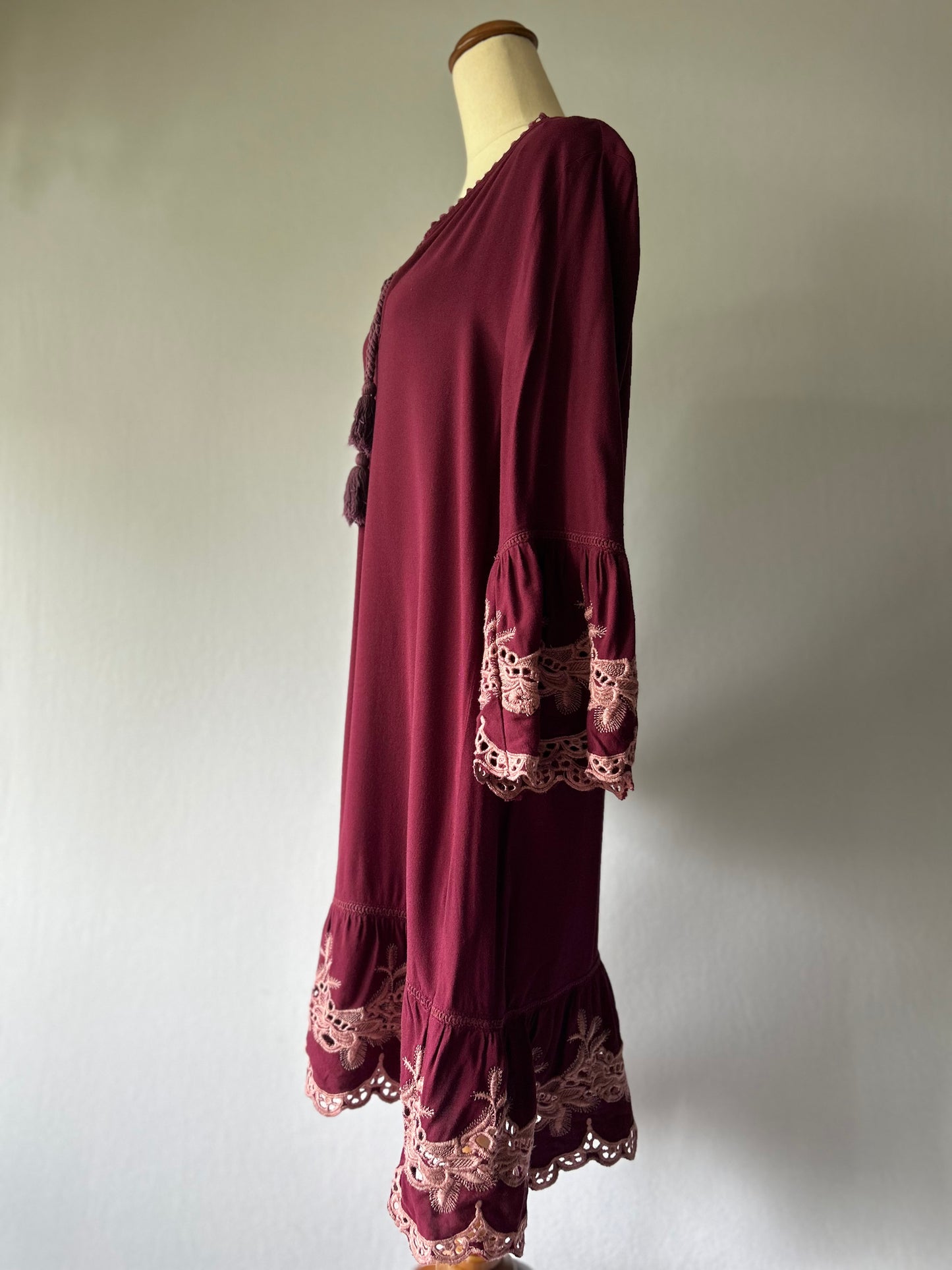 Sass Embroidered Boho Tunic Dress – Size 12