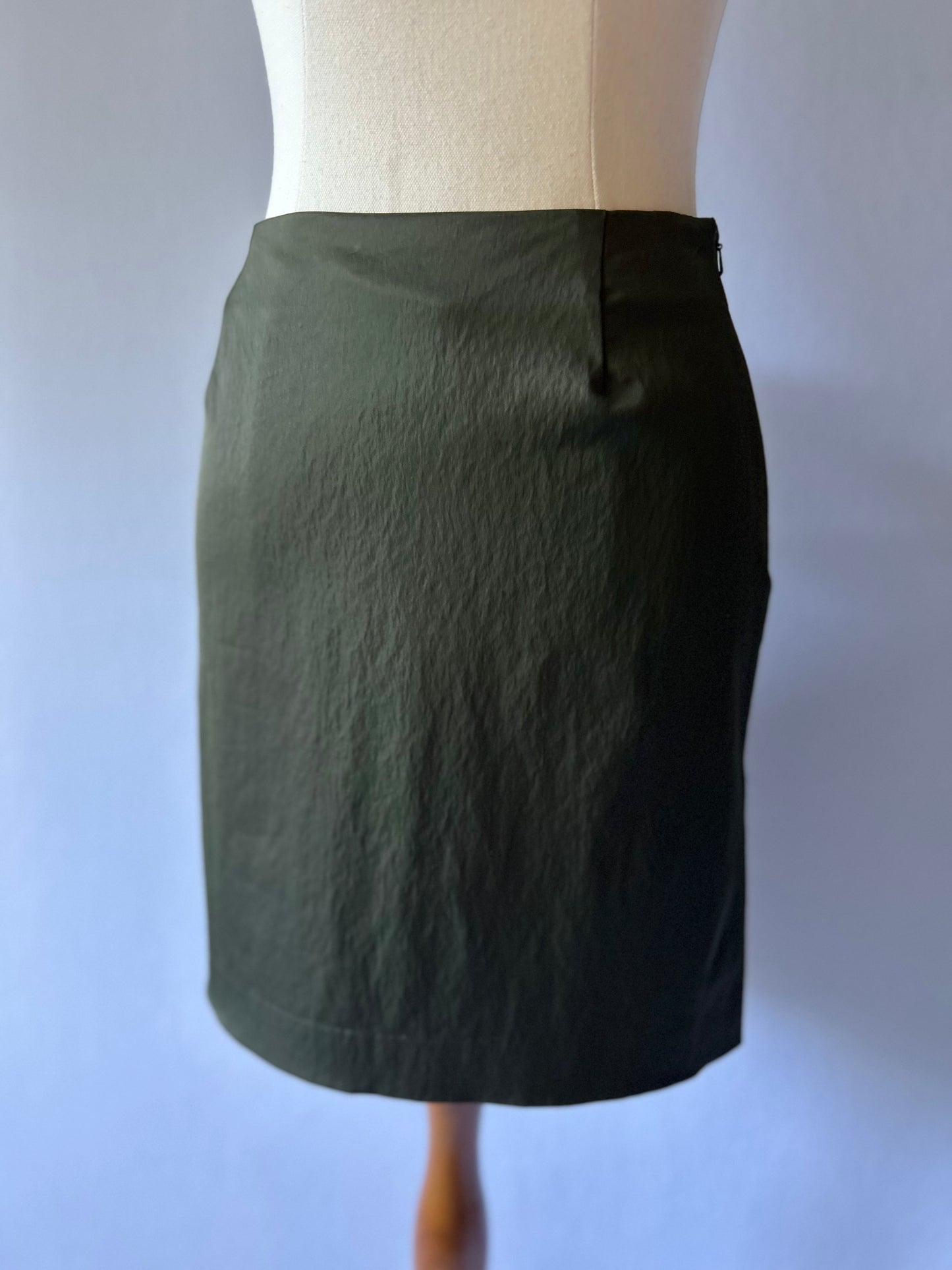 Olive  Mini Skirt - Size 8 | Stretch Bodycon Fit