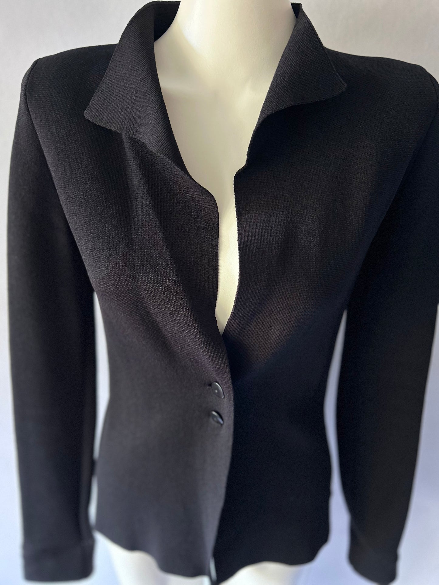 Scanlan Theodore Crepe Knit Padded Shoulder Cardigan - Size M