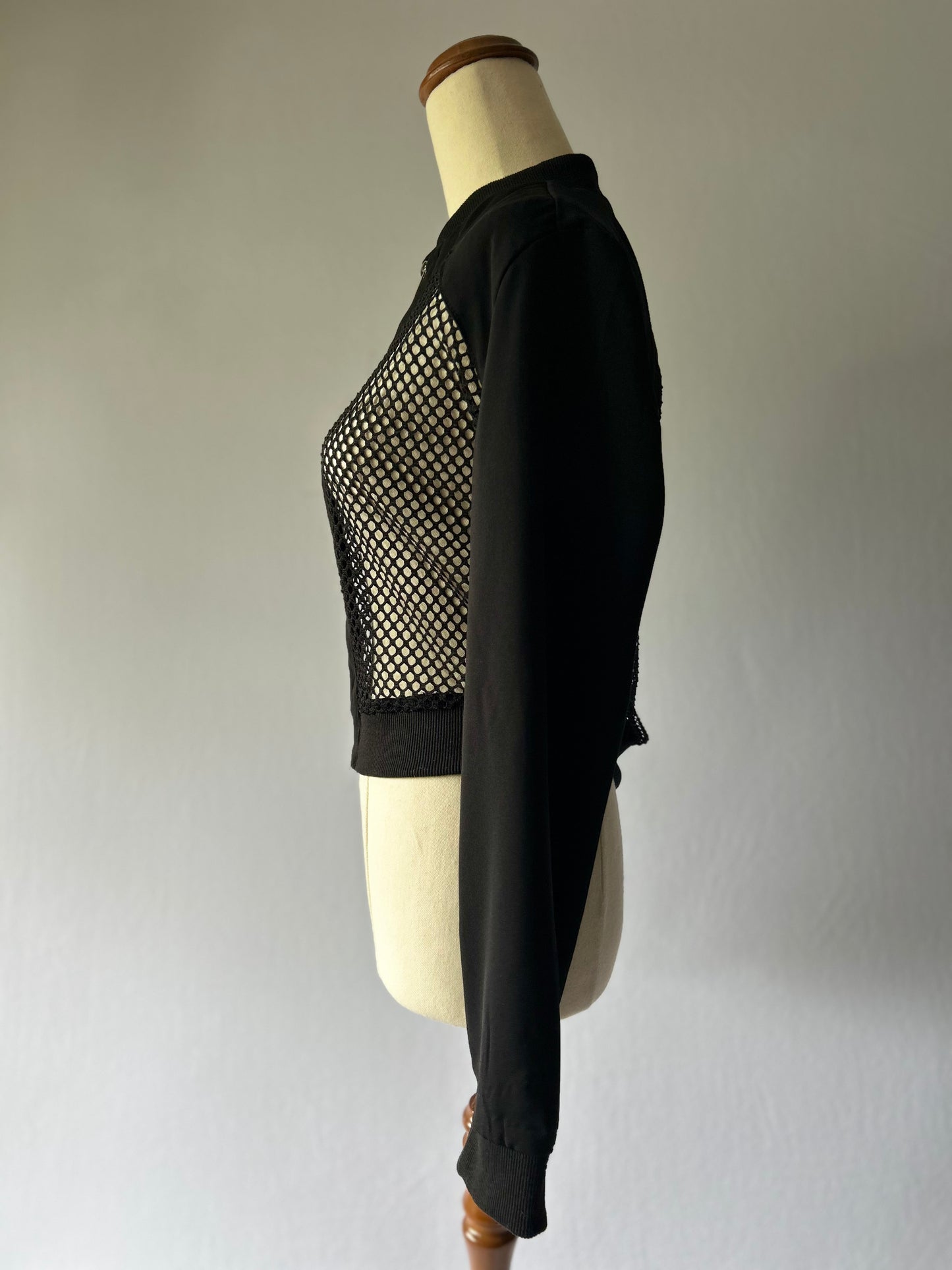 Black Mesh Bomber Jacket – Size 8