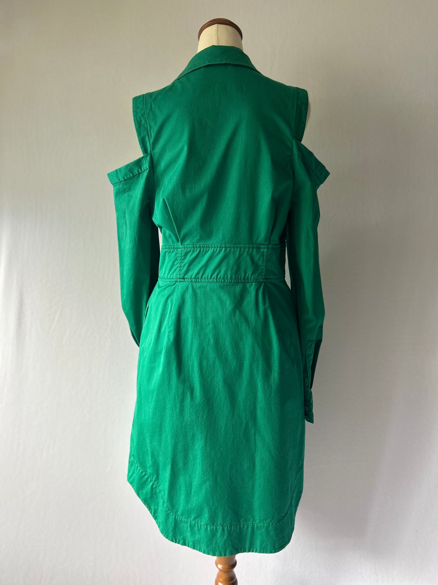 Cue Green Cold Shoulder Dress Size 10
