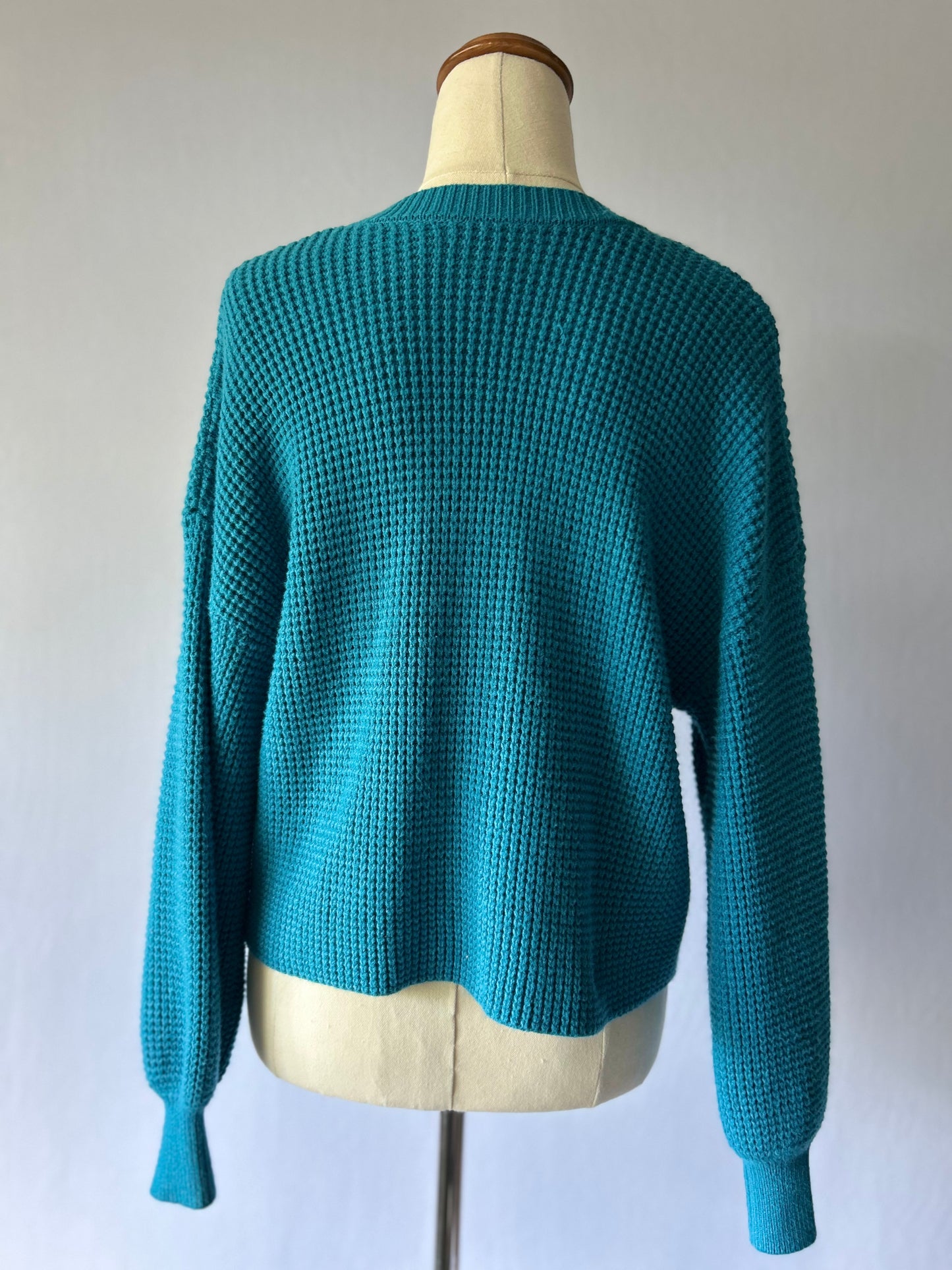Blue Knit Sweater | Size Small | Rayon Blend Lightweight Jumper