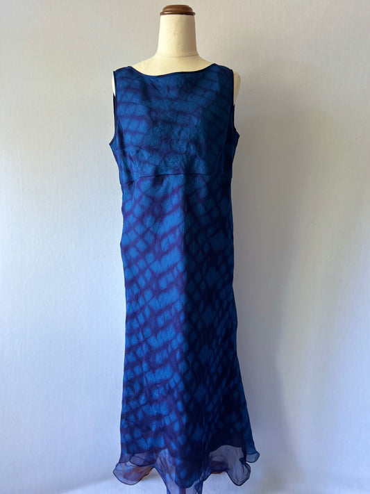 Liz Mitchell Pure Silk Shibori Printed Sleeveless Dress - Size 8