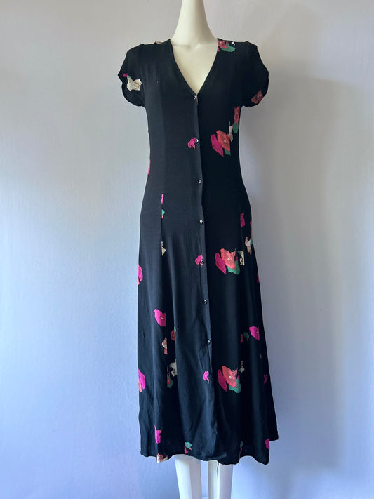 Rolla’s Floral Button-Front Midi Dress - Size XS