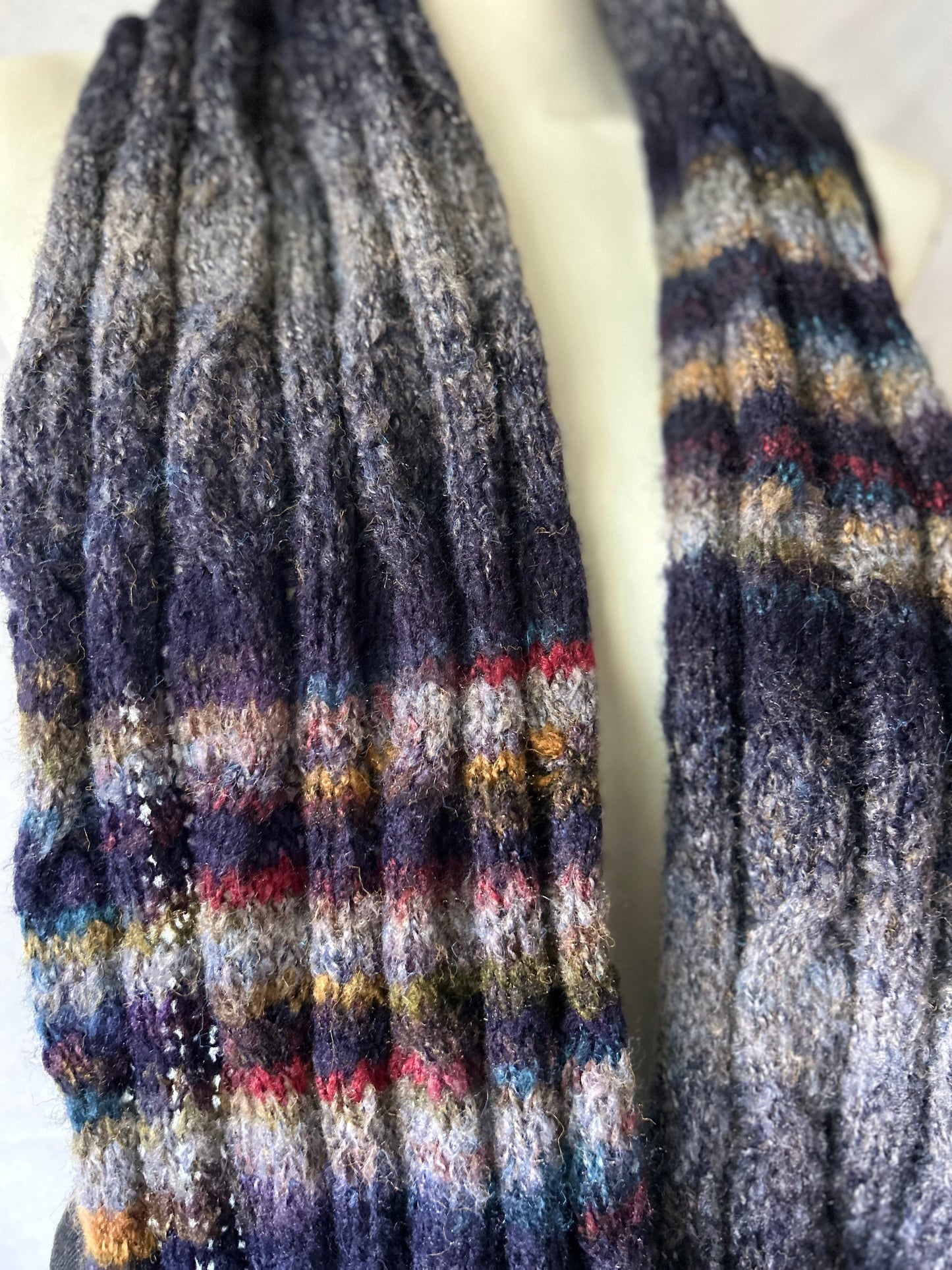 Textured Multi-Tonal Infinity Circle Scarf