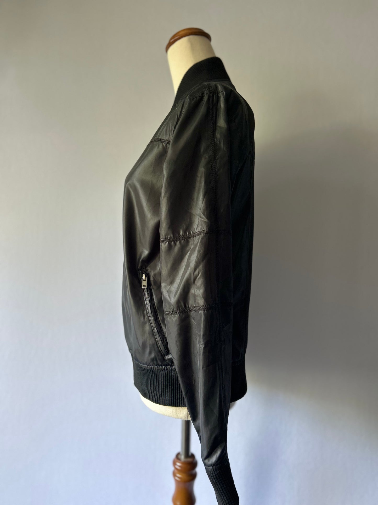 Cotton On Sleek Black Bomber Jacket – Size 10