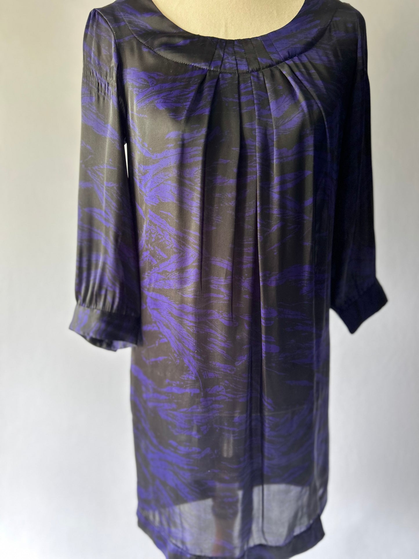 Storm Sheer Black & Purple Dress – Size 6
