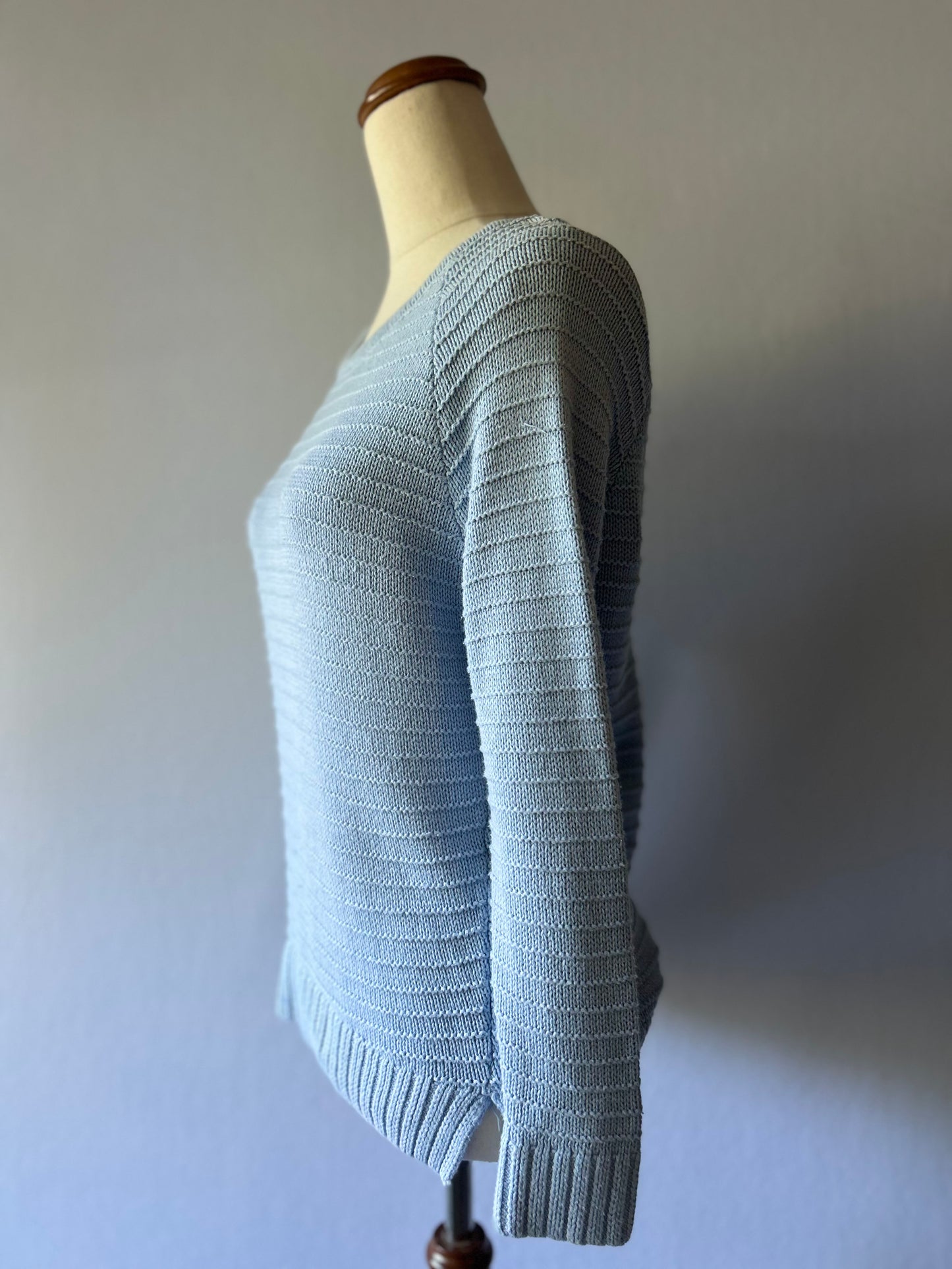 Dotti "Cloud Blue" Ribbed Knit Sweater – Size XS