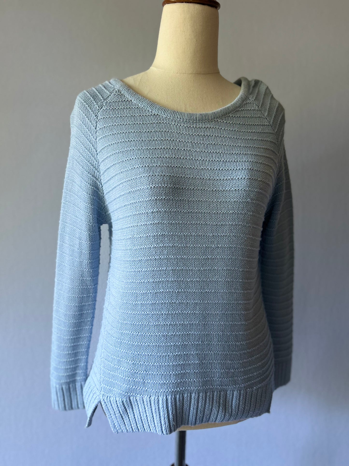 Dotti "Cloud Blue" Ribbed Knit Sweater – Size XS