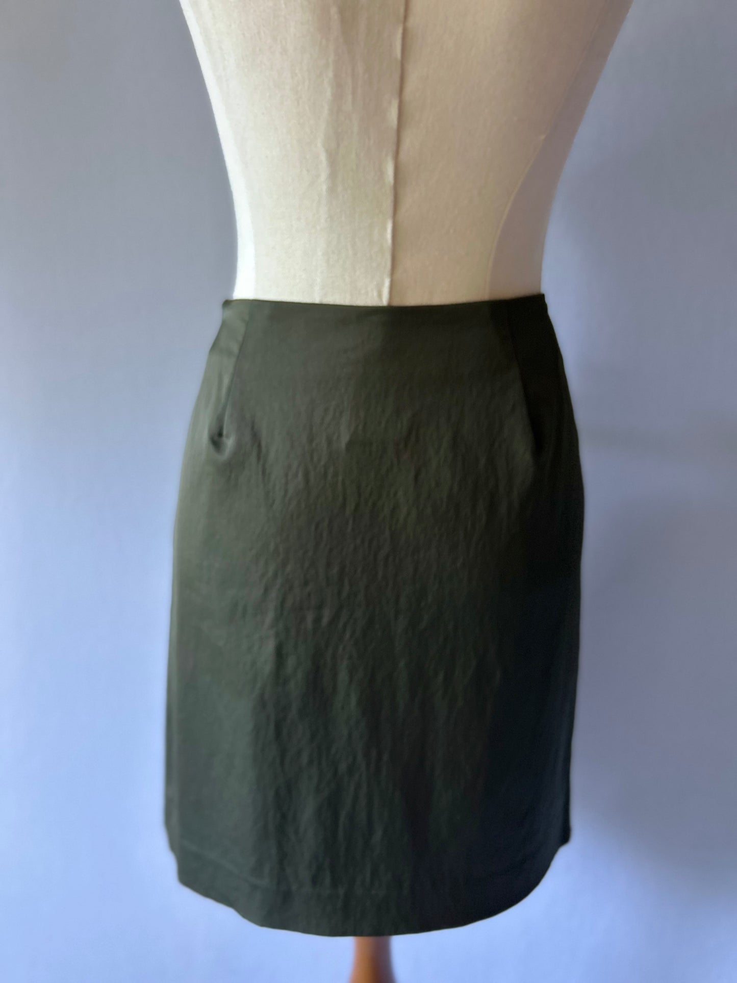 Olive  Mini Skirt - Size 8 | Stretch Bodycon Fit