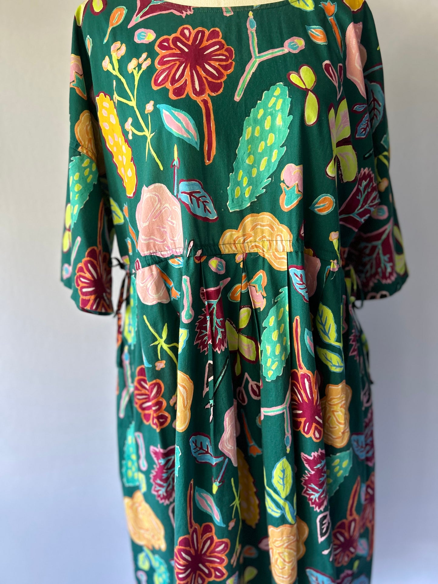 Gorman Organic Cotton Botanical Print Midi Dress - Green - Size Small