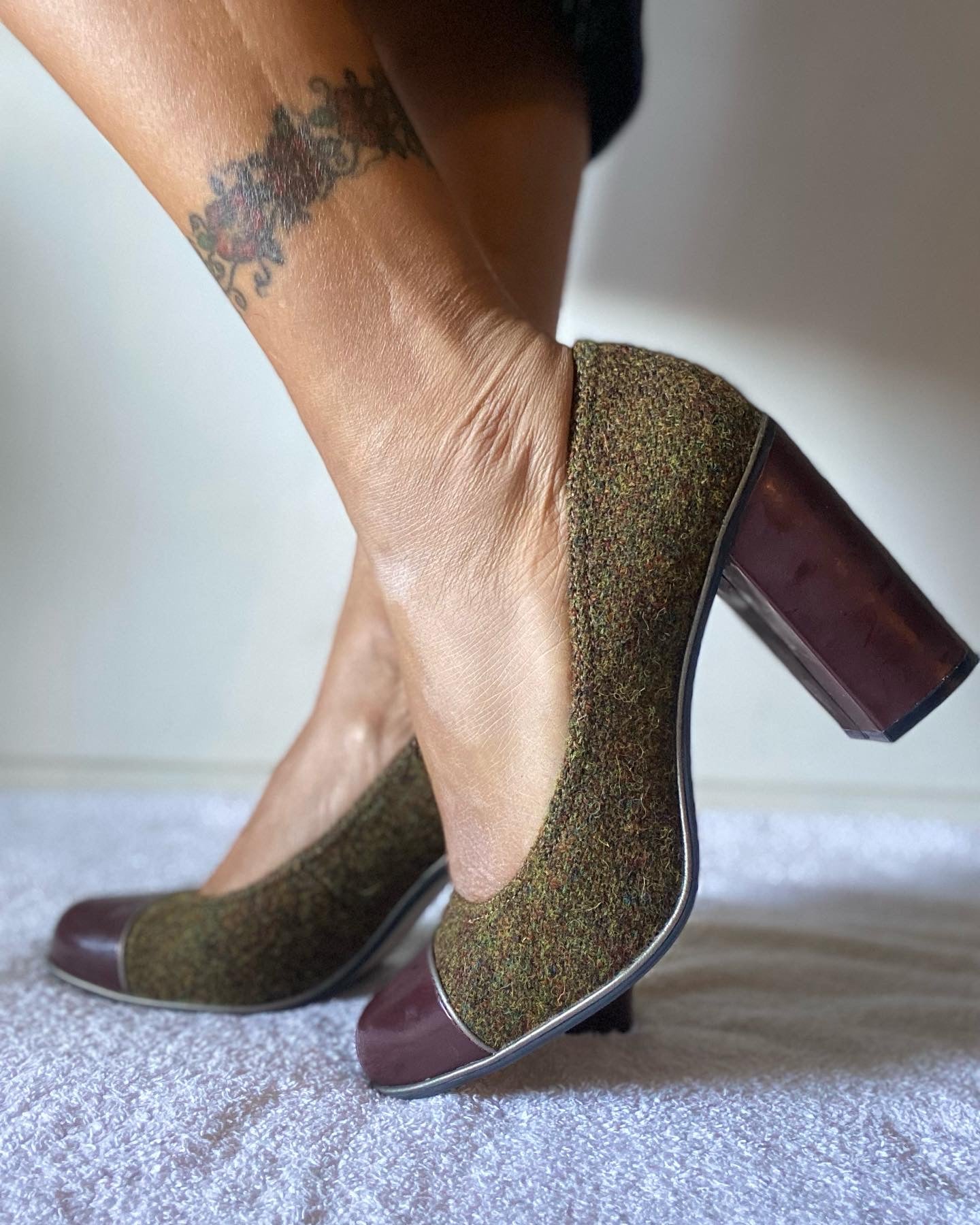 Clarks Wool Block Heel Pumps – Size UK 6.5 / EU 40