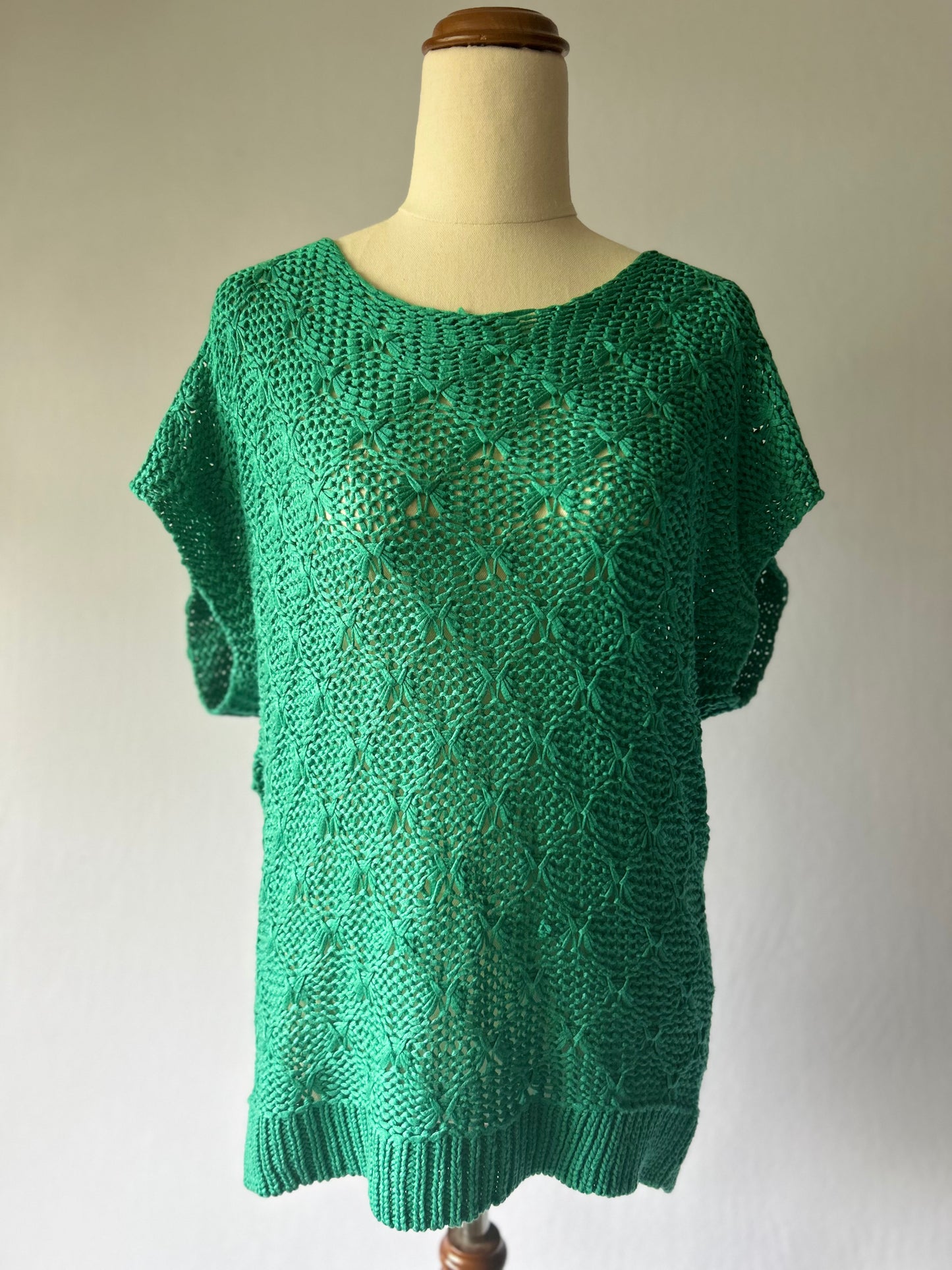 Green Open Knit Sweater – Size M