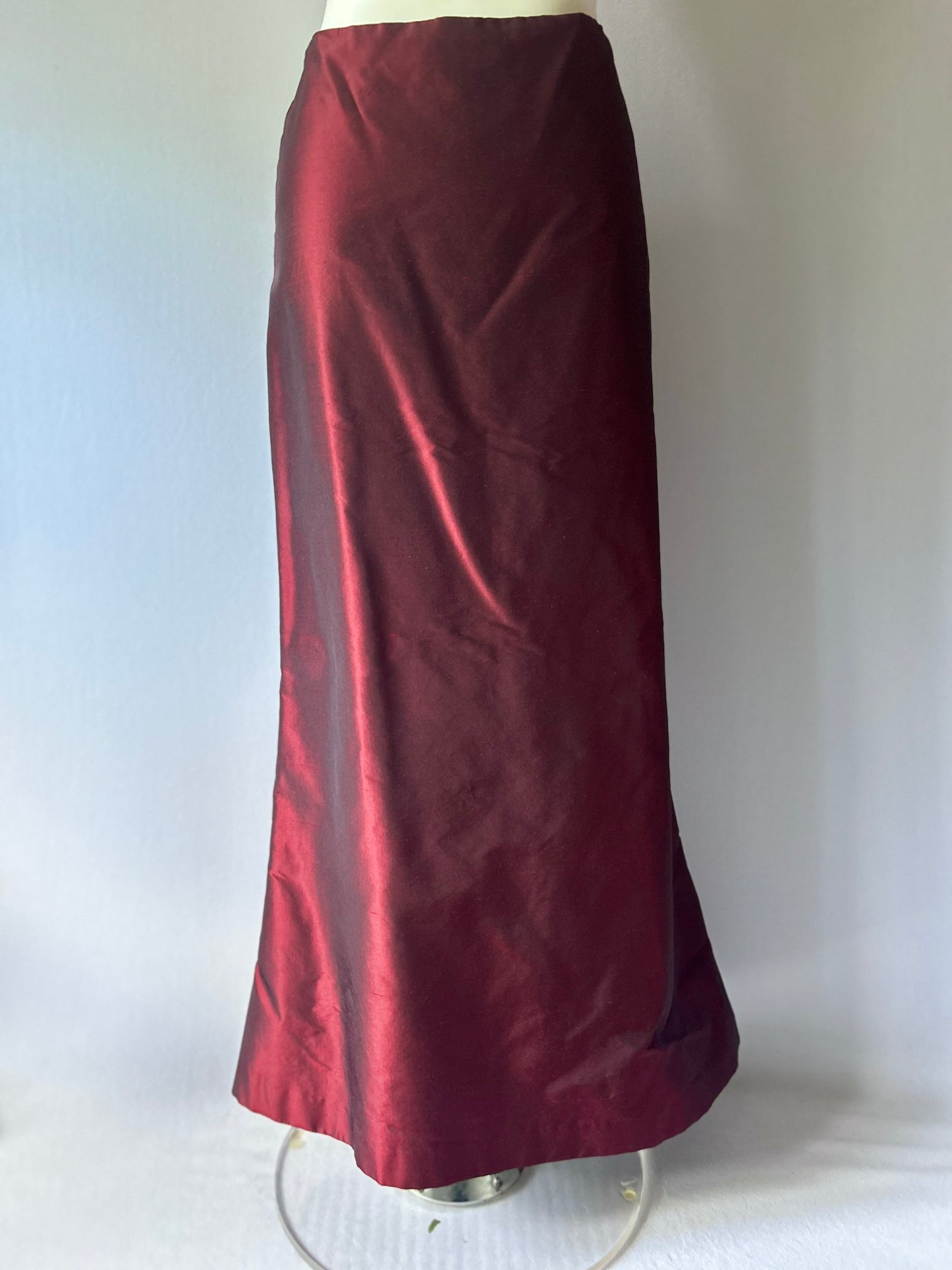 Kate Dowman Made in NZ Iridescent Burgundy Maxi Skirt - Size 8