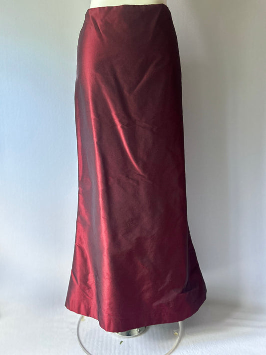 Kate Dowman Made in NZ Iridescent Burgundy Maxi Skirt - Size 8