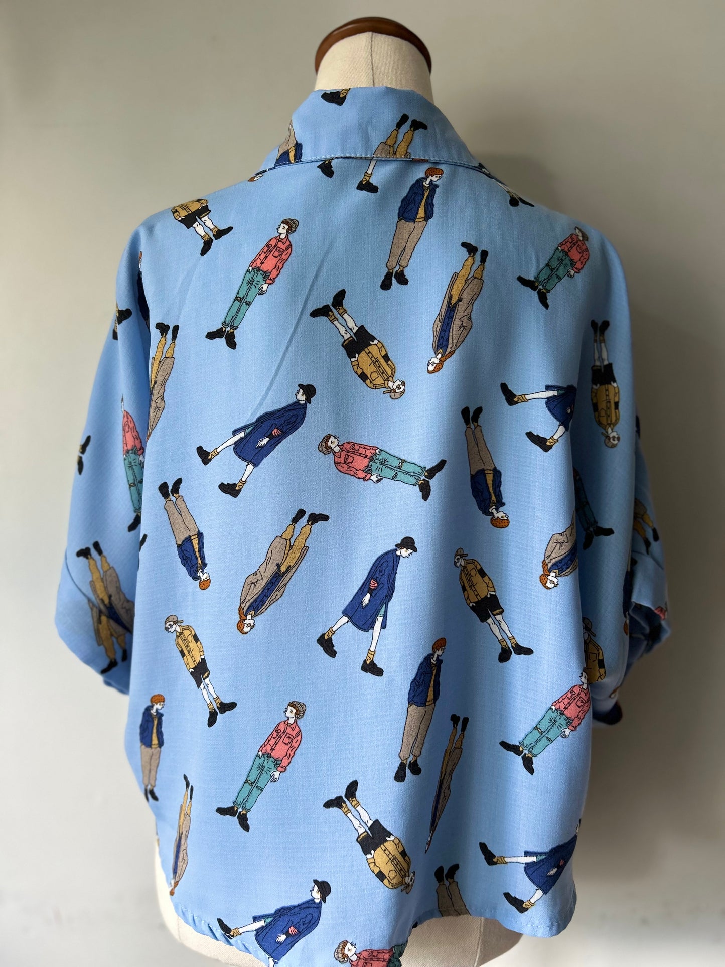 Playful People Print Shirt - Size M (Estimated)
