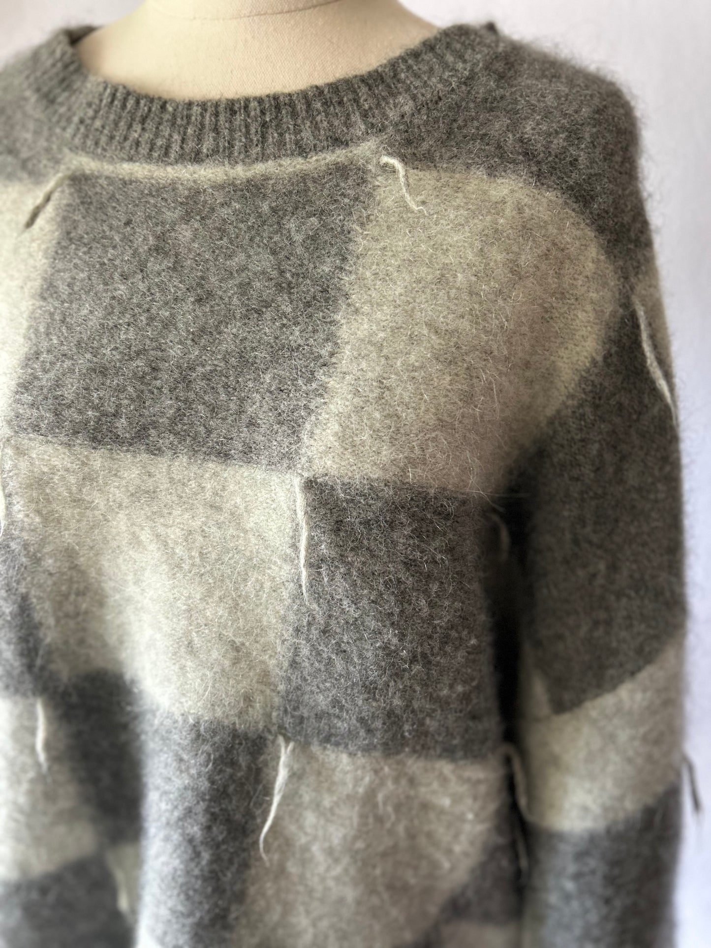 Stolen Girlfriends Club Grey Checkered Knit – Size Small