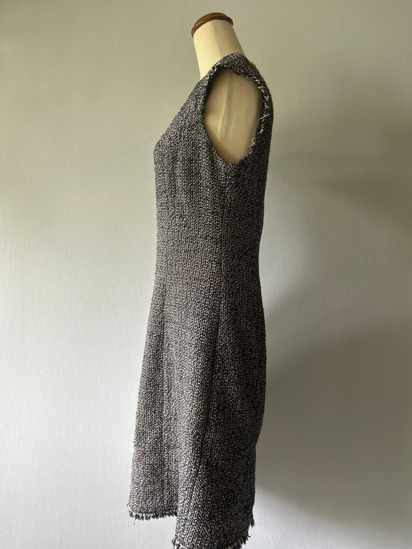 Rebecca Taylor Fringed Tweed Shift Dress – Size 6