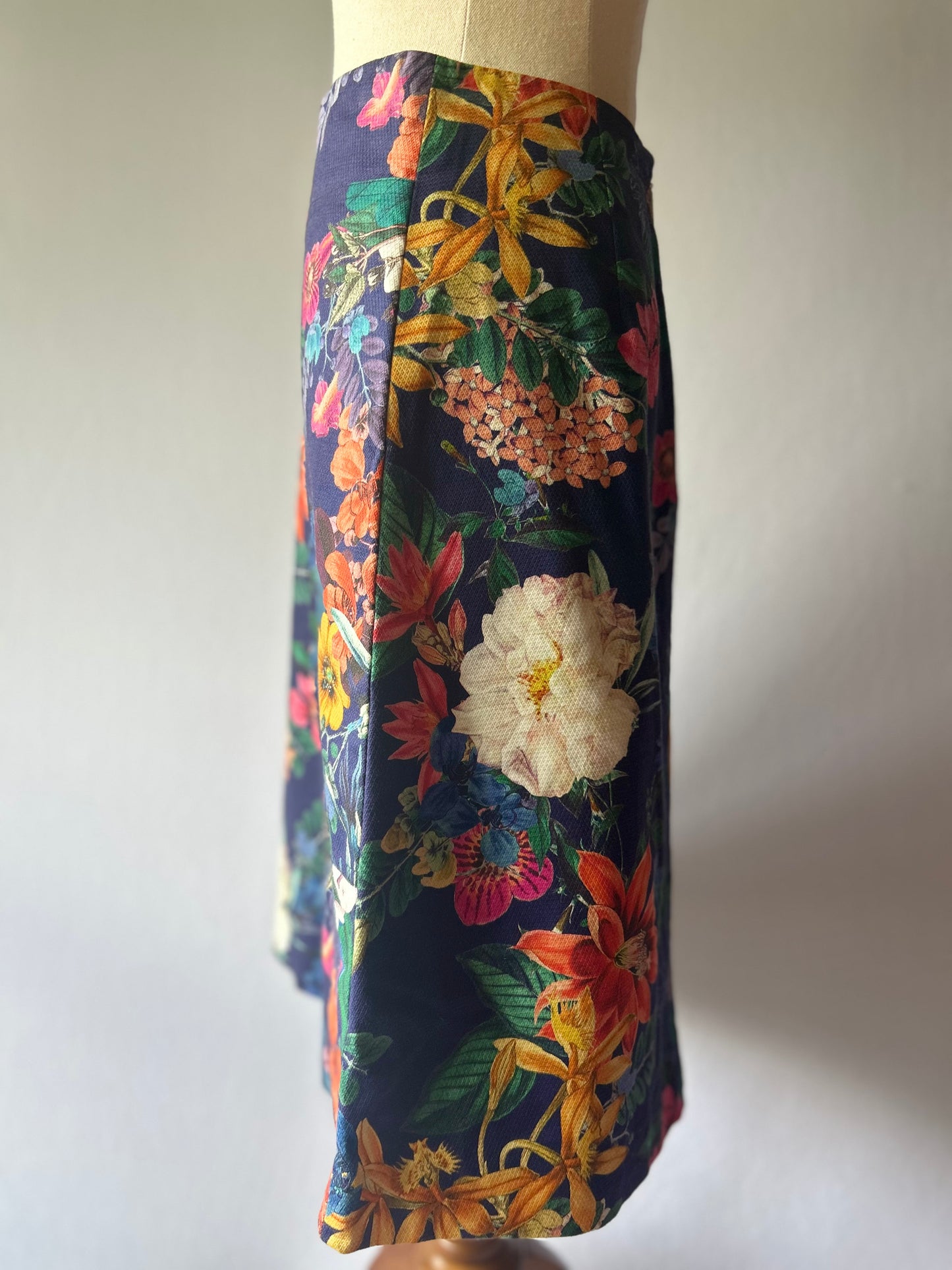 David Lawrence Floral Print A-Line Skirt - Size 6