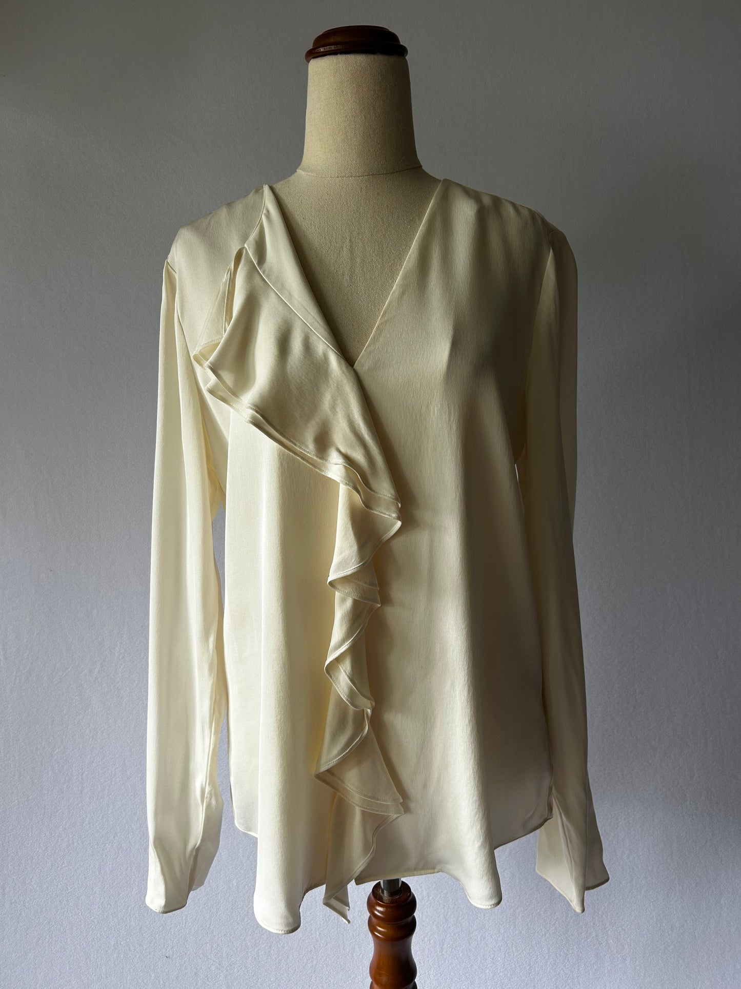 Theory Silk Cascading Ruffle Blouse – Size S