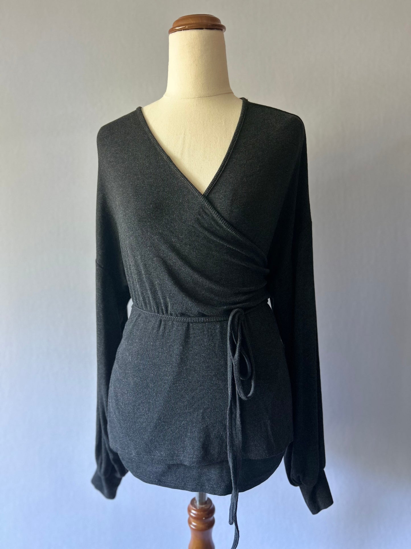 Charcoal Wrap Cardigan – Size 2