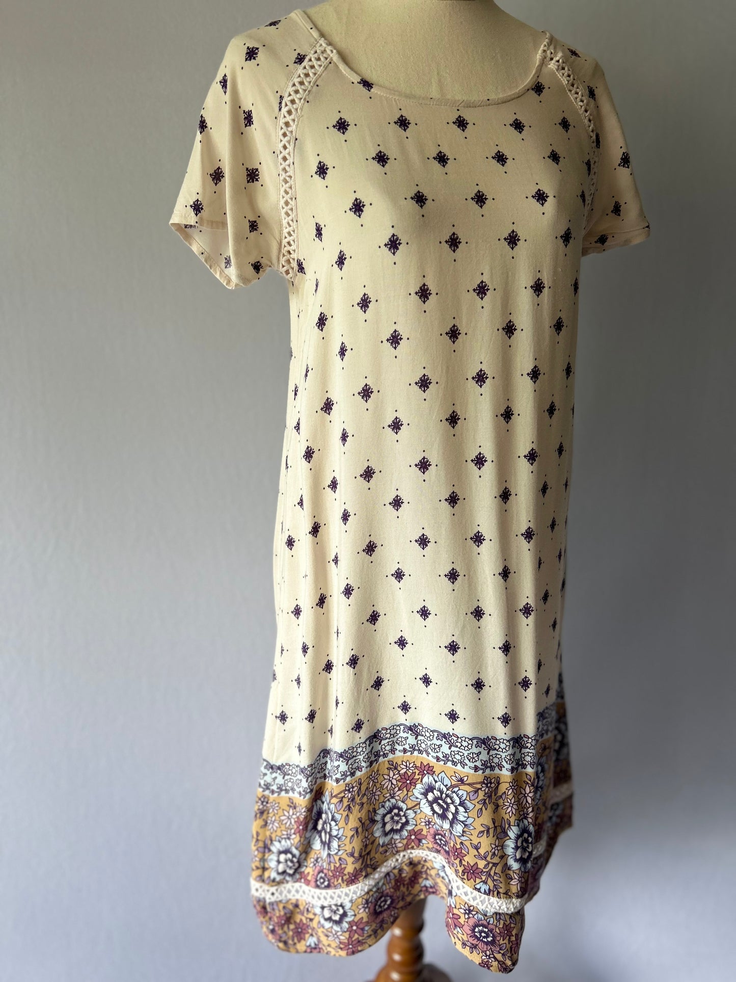 Rip Curl Boho Print Shift Dress - Viscose, size 8