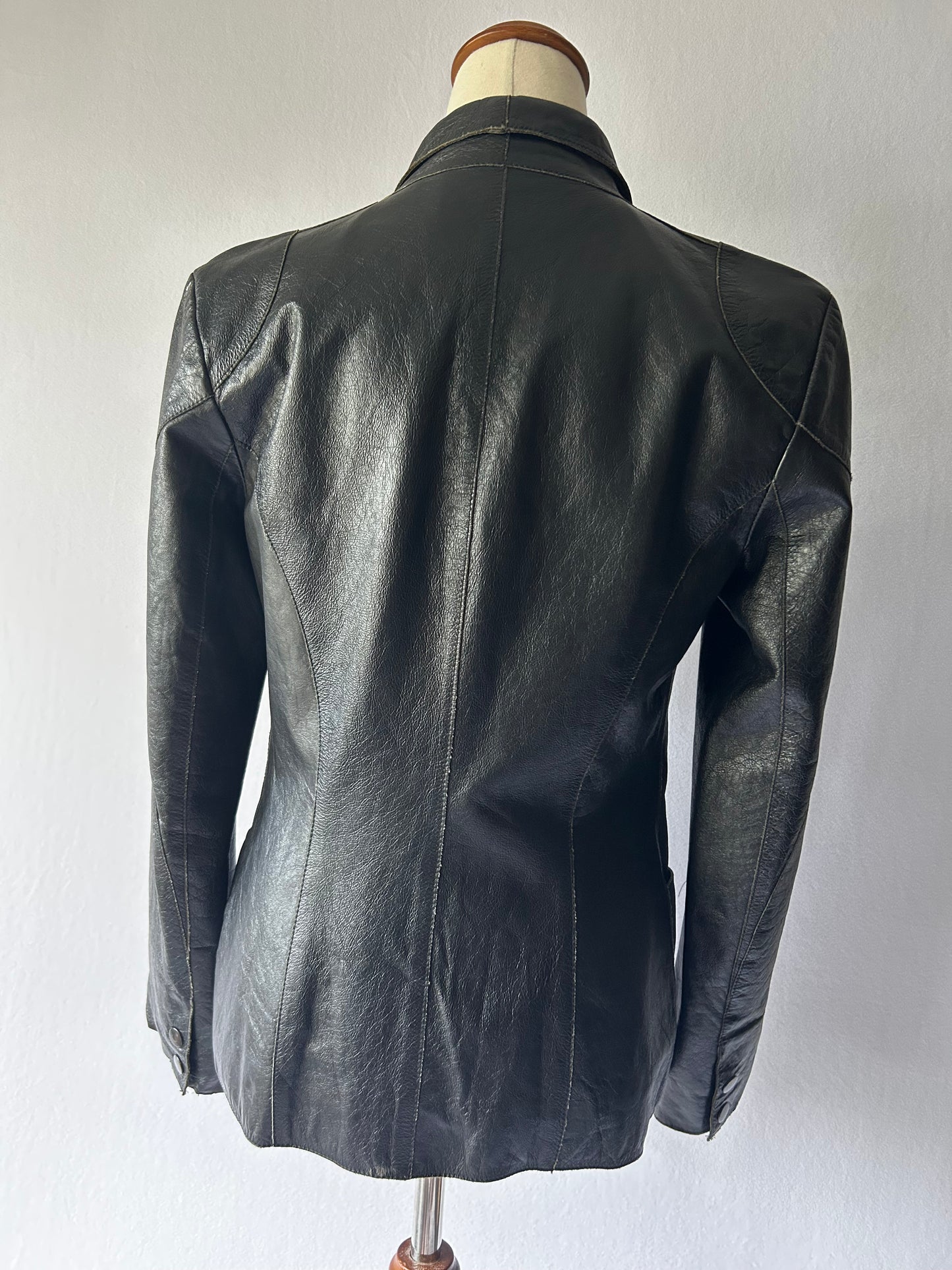 Vintage Zoomp Leather Blazer – Size 38 – Made in Brazil