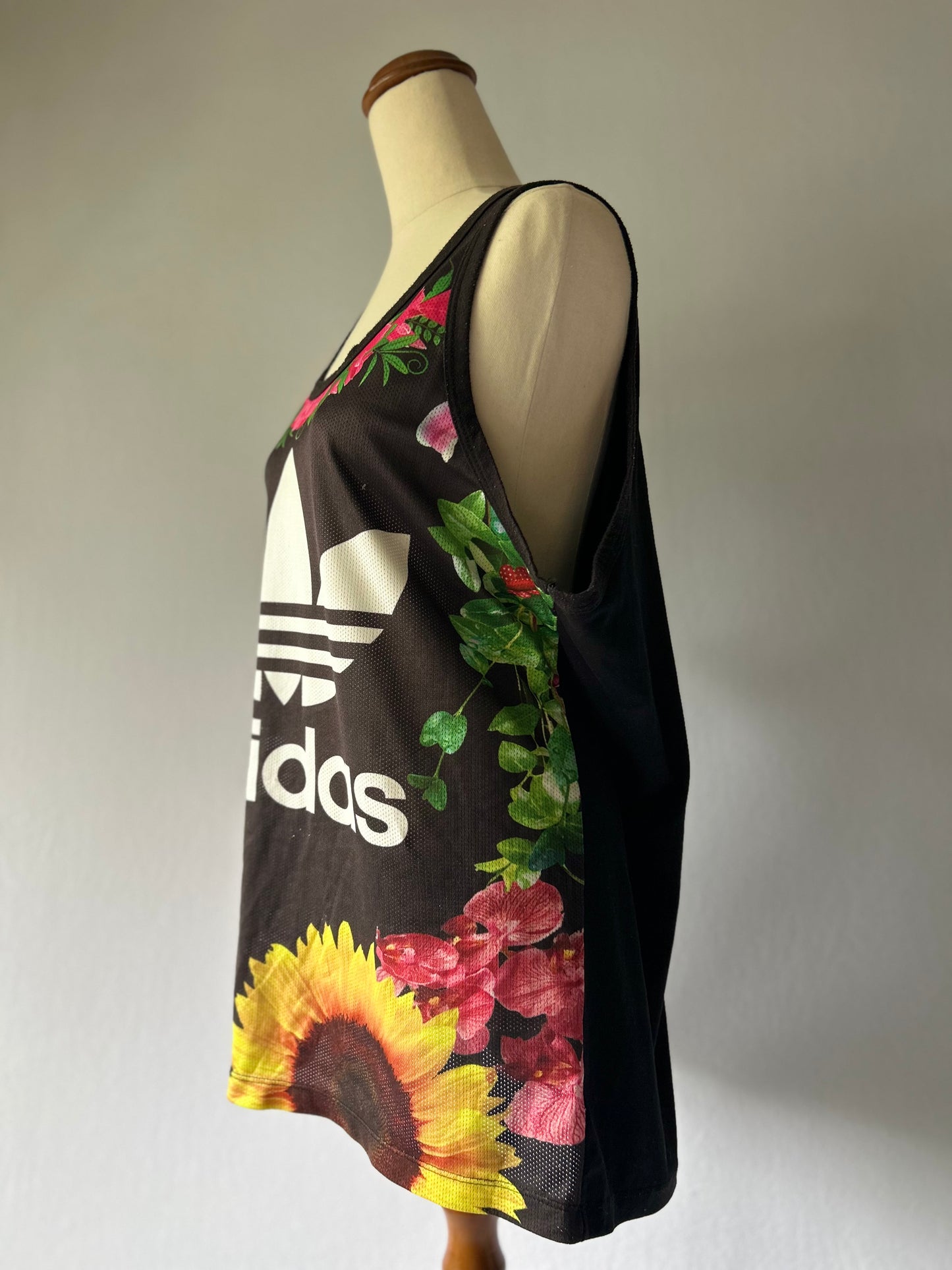 ADIDAS Originals Floral Print Mesh Tank Top / Jersey