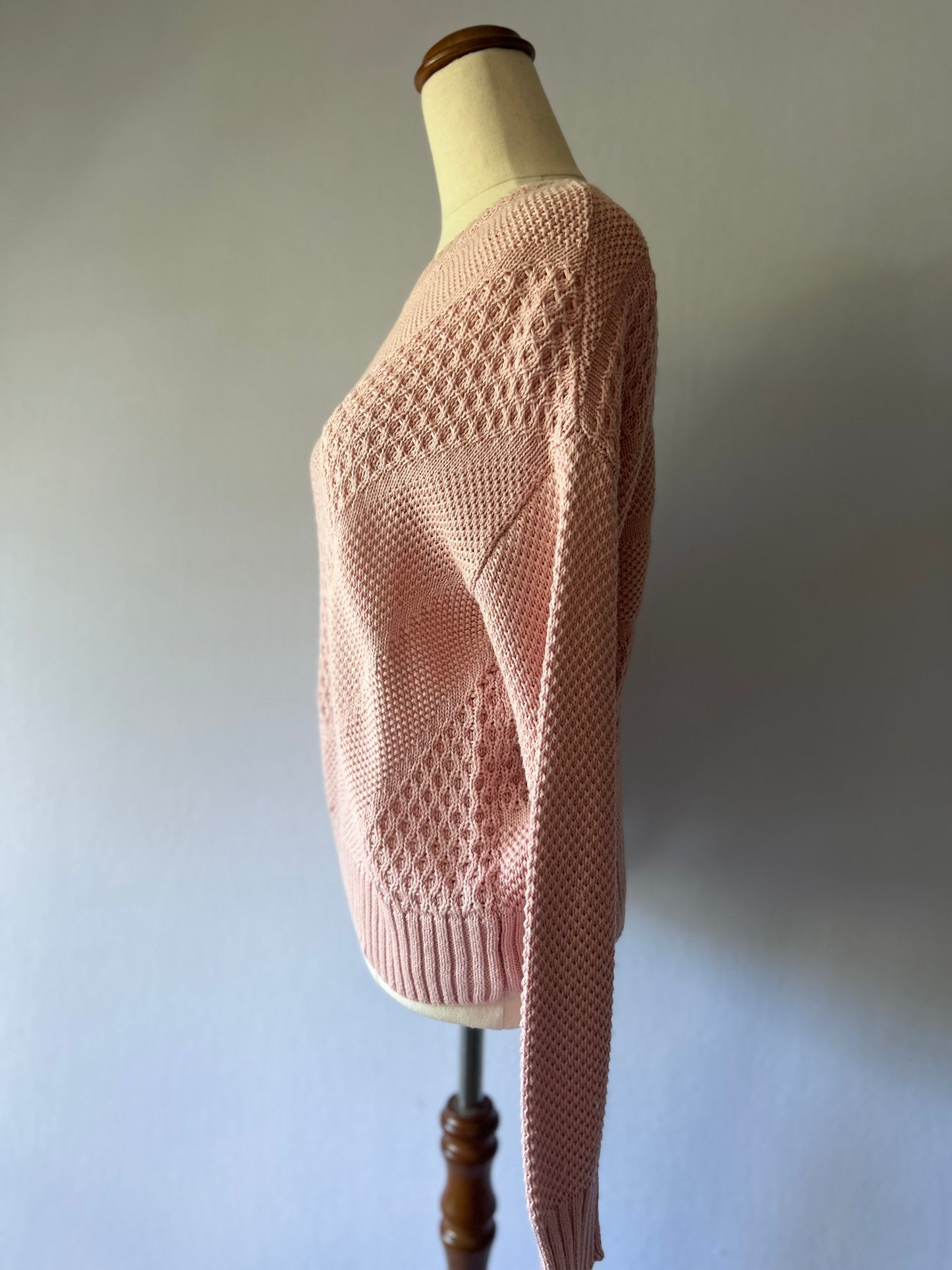 Chevron Knit Cotton Blend Sweater (Size XS)