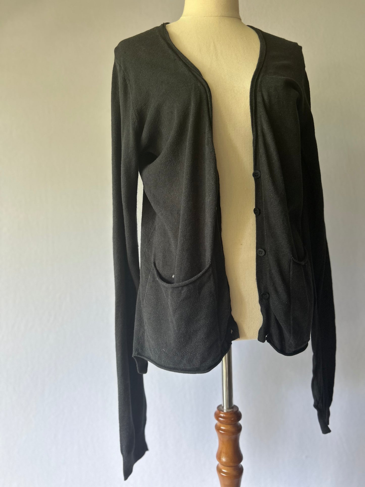 COS Black Cardigan – Size Small | 85% Cotton, 15% Cashmere