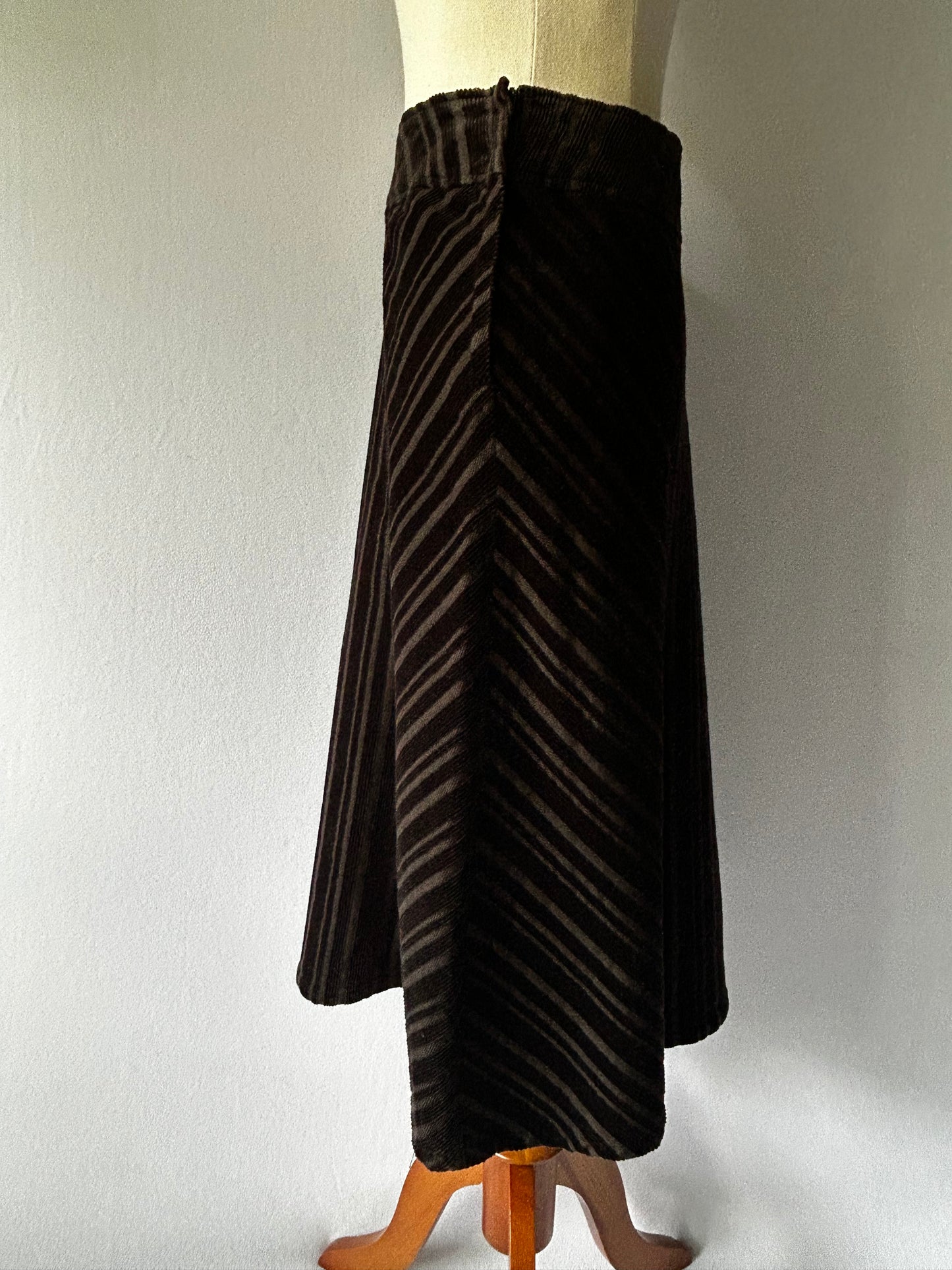 Noir Striped Corduroy A-Line Skirt – Size 12