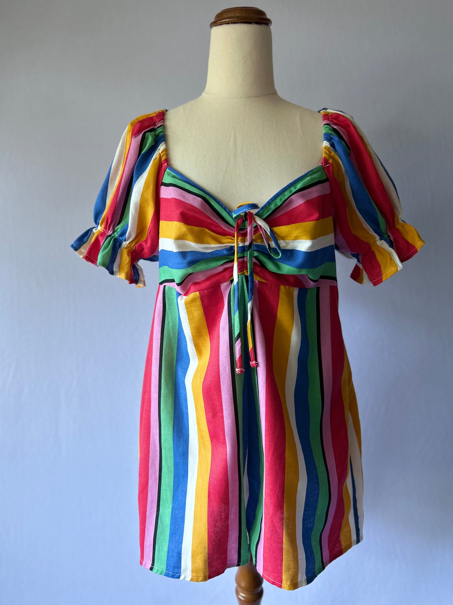 Colorful Cotton-Linen Playsuit – Size US 4 / EUR 36 / UK 8