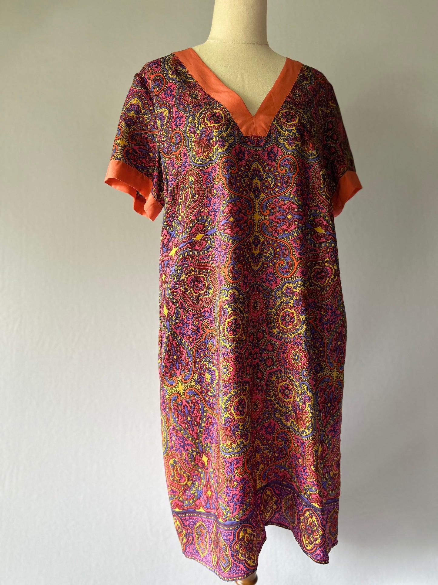 Luxurious 100% Silk Paisley Print Tunic Dress