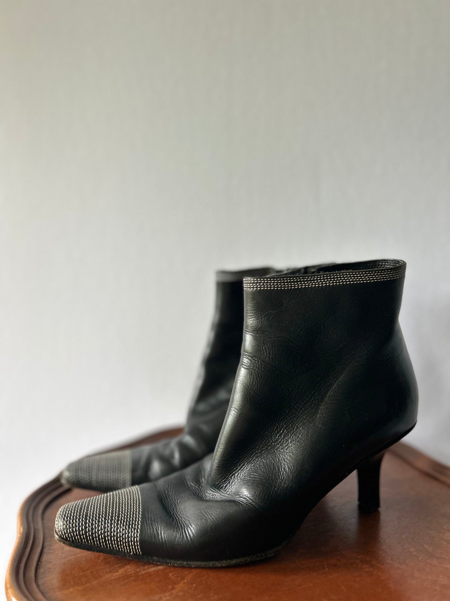 Italian Leather Pointed-Toe Boots – Size 7.5