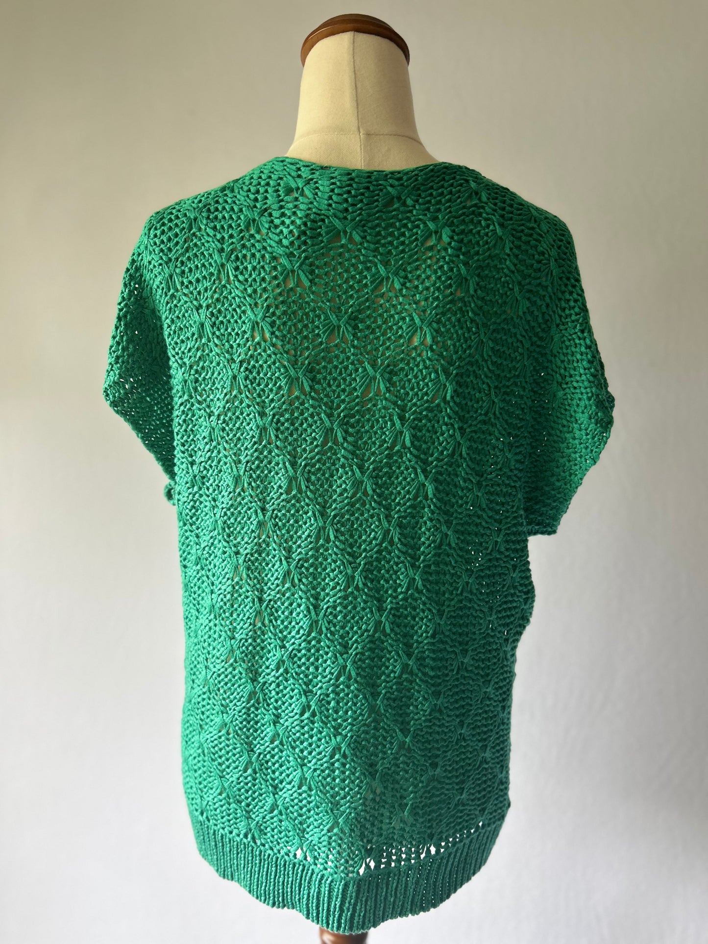 Green Open Knit Sweater – Size M