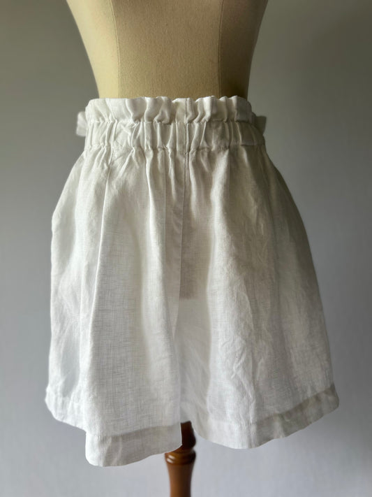 Saba White Linen Shorts - 100% Linen - Size XS