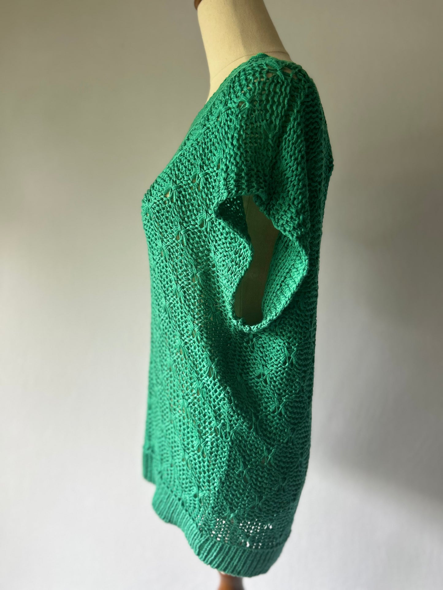Green Open Knit Sweater – Size M