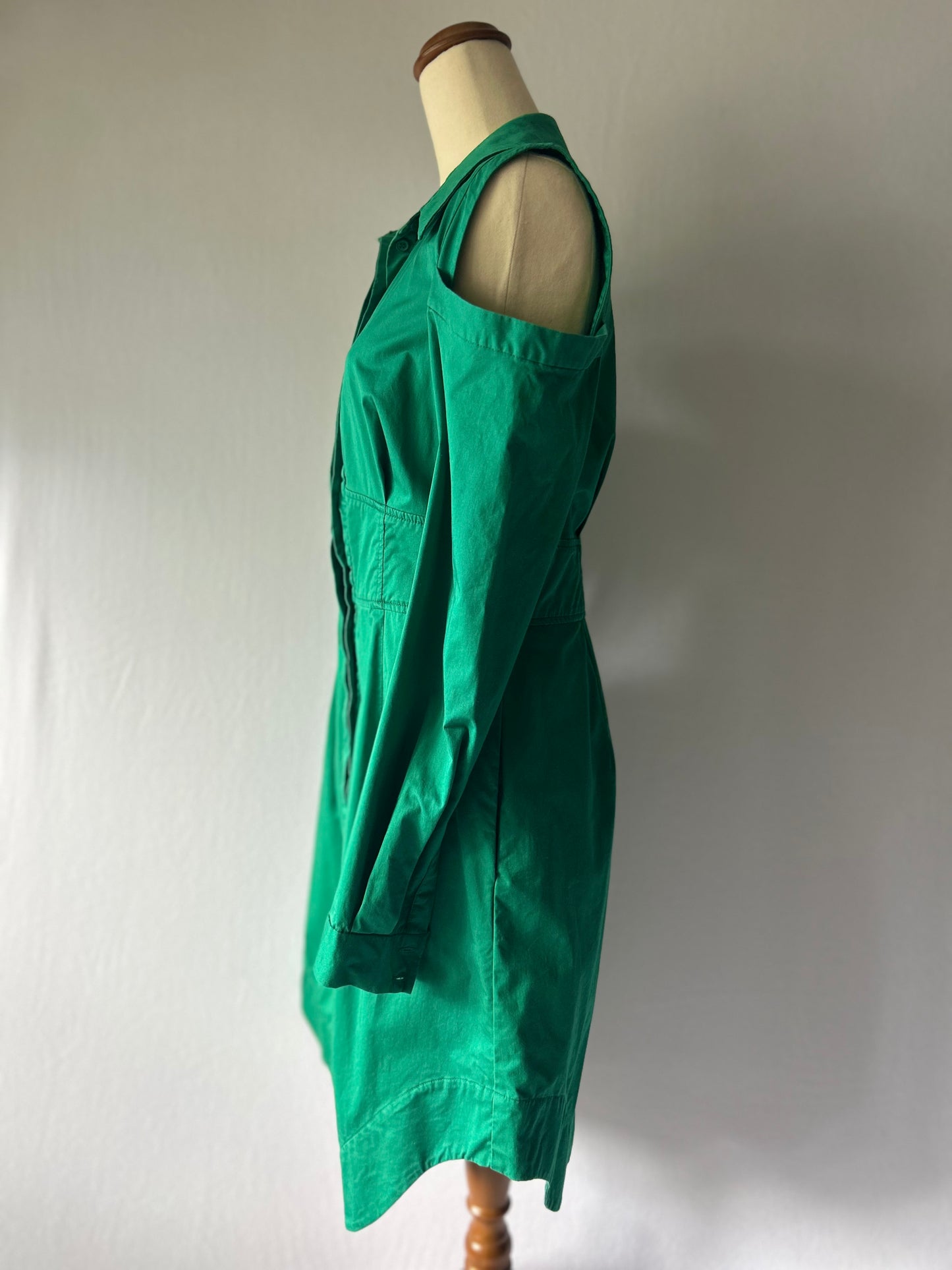 Cue Green Cold Shoulder Dress Size 10