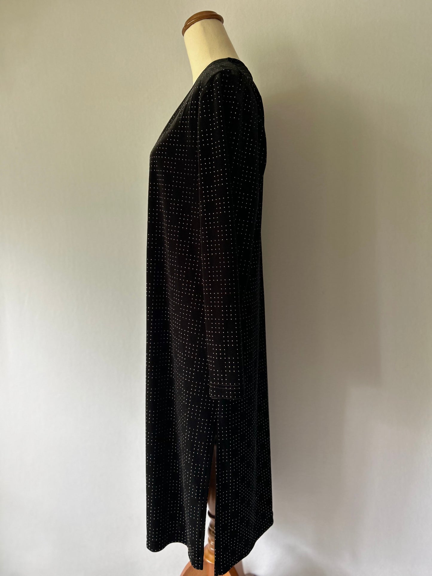 Sparkling Gold-Dot Plush Longline Cardigan – Size 12