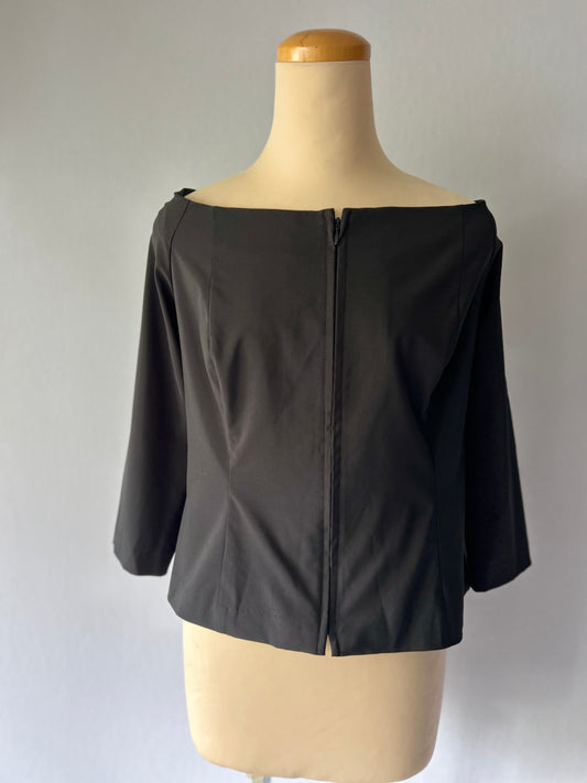 Jane Daniels Off-the-Shoulder Zip-Front Blouse – Size 14