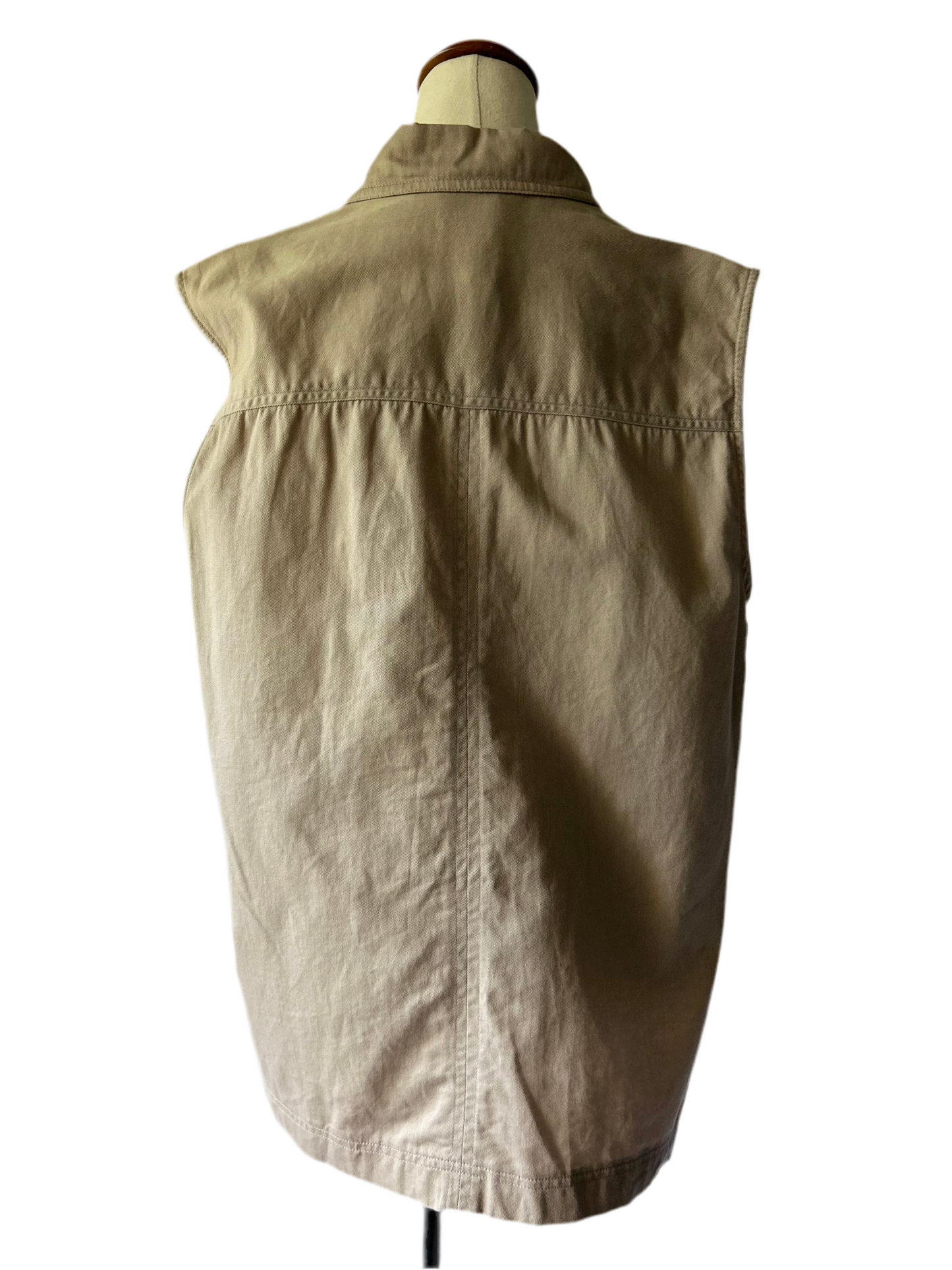 Khaki Cargo-Style Vest – Size M