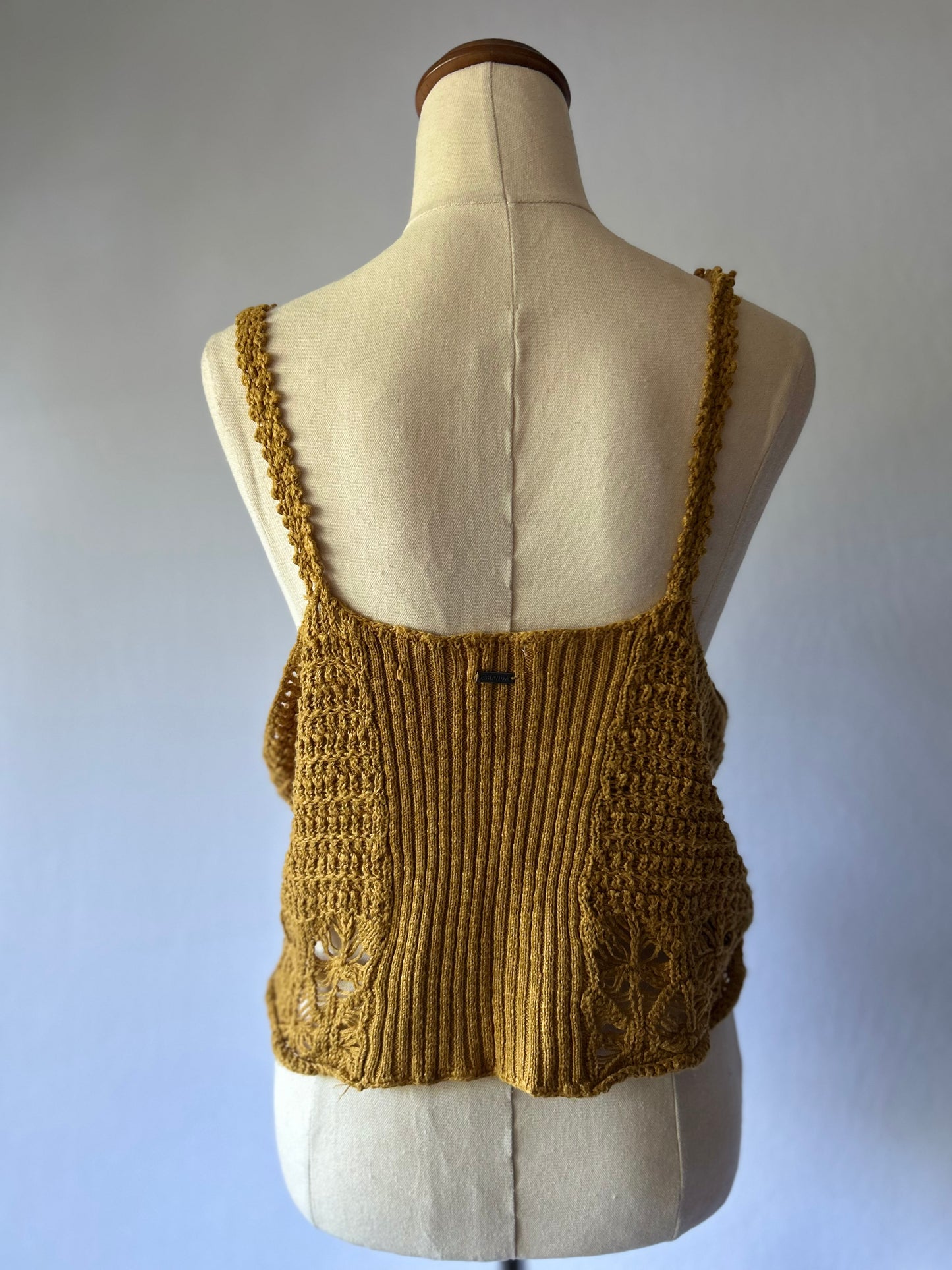 Camel Crochet Tank Top – Size L