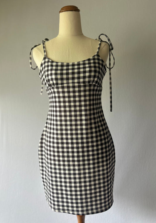 Black and White Mini Check Dress – Size M