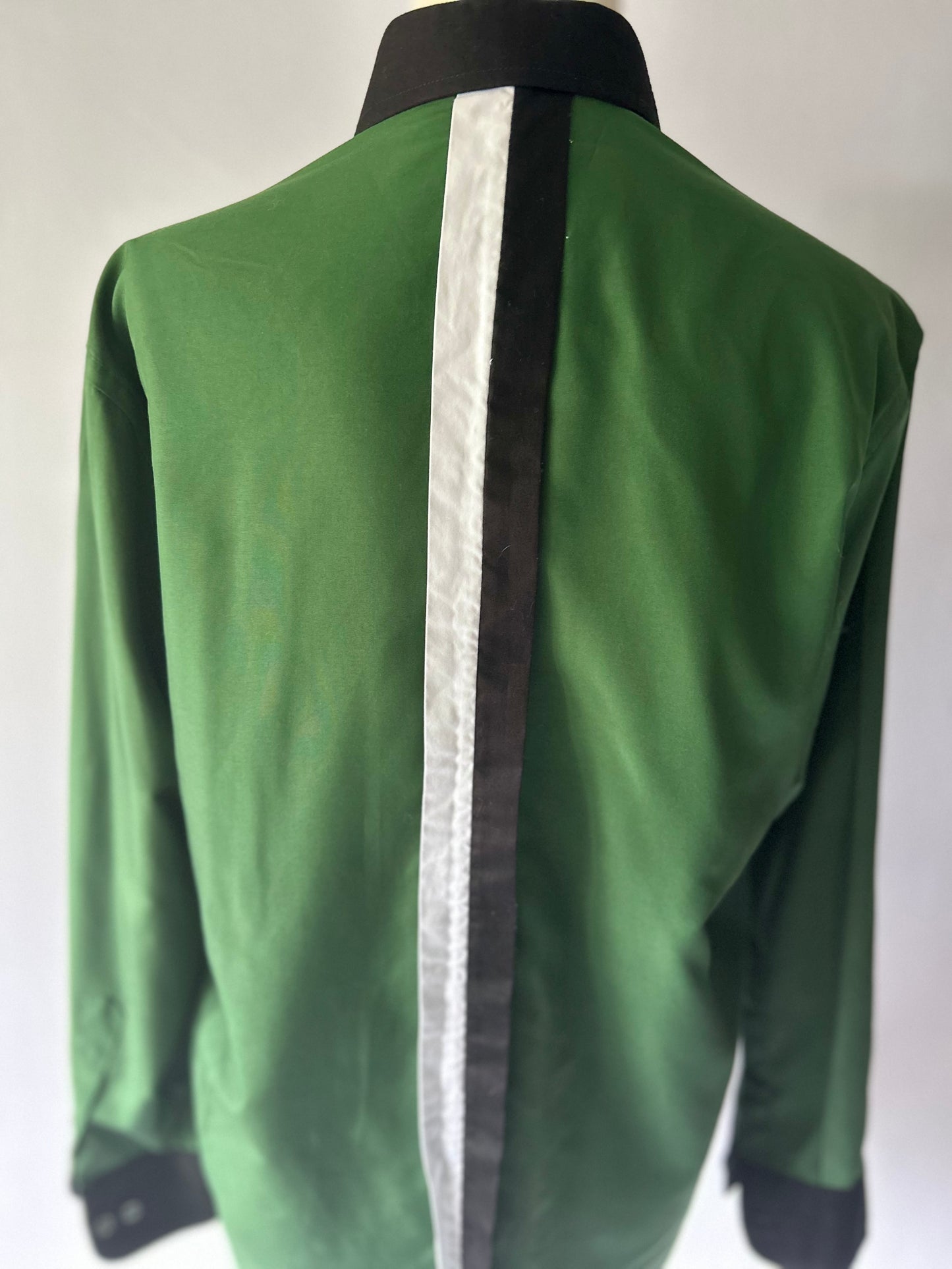Green Satin Shirt with Contrast Collar – By Ant (Size M/L)